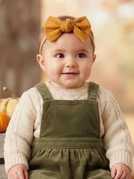 Boho baby bow nylon headband, view 2