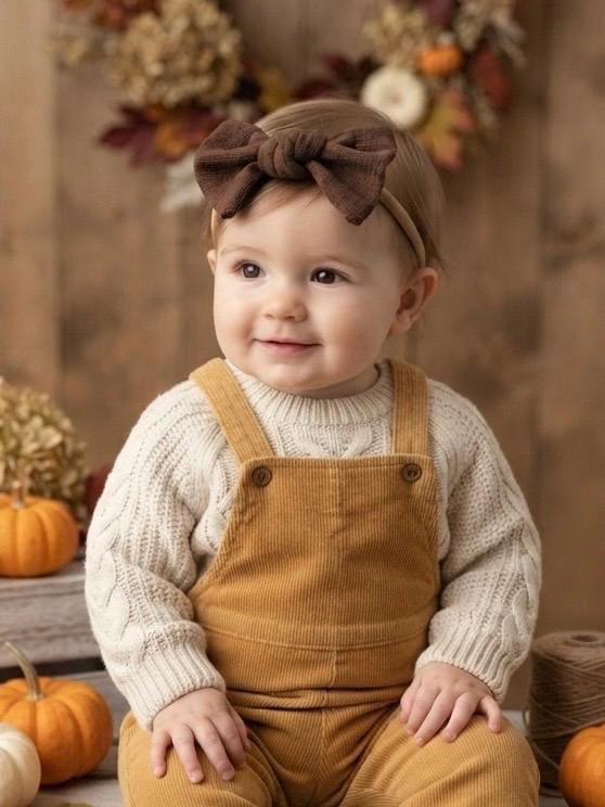 Boho baby bow nylon headband, view 5