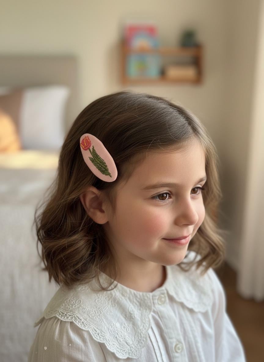 Cottagecore pink tulip Snap Barrette