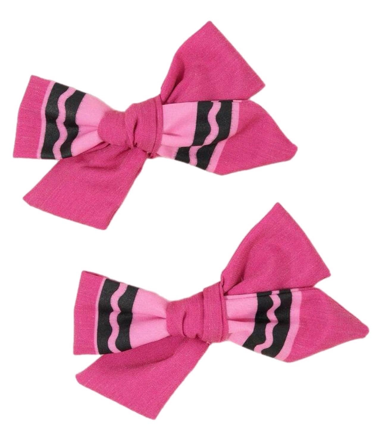 Crayon Hair Bow Collection Handmade Cotton Hair Clip Children'sBack-to-School, view 4