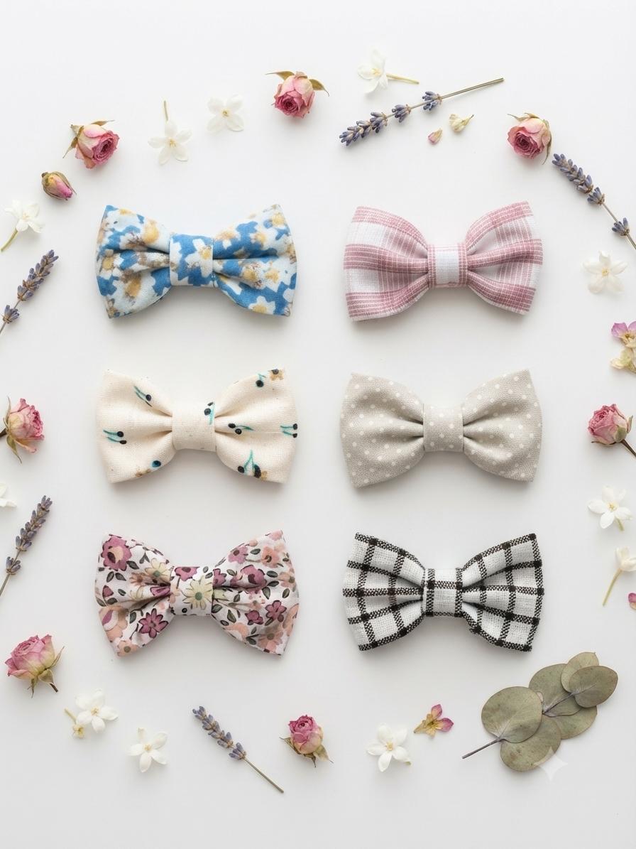 Custom Mini Hair Bows Set: Baby, Toddler, Choose Any Three Handmade Clips, view 10