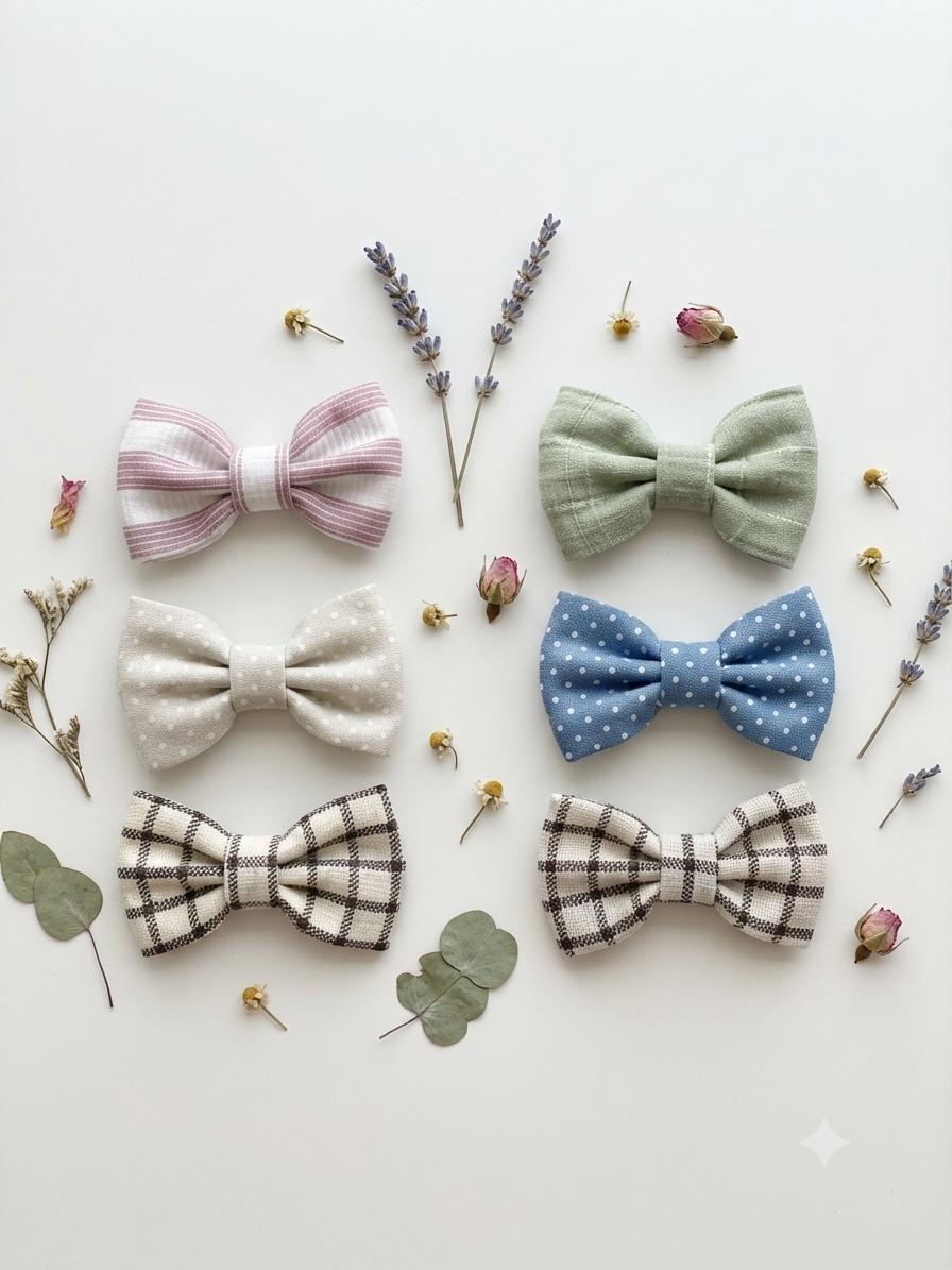 Custom Mini Hair Bows Set: Baby, Toddler, Choose Any Three Handmade Clips, view 4