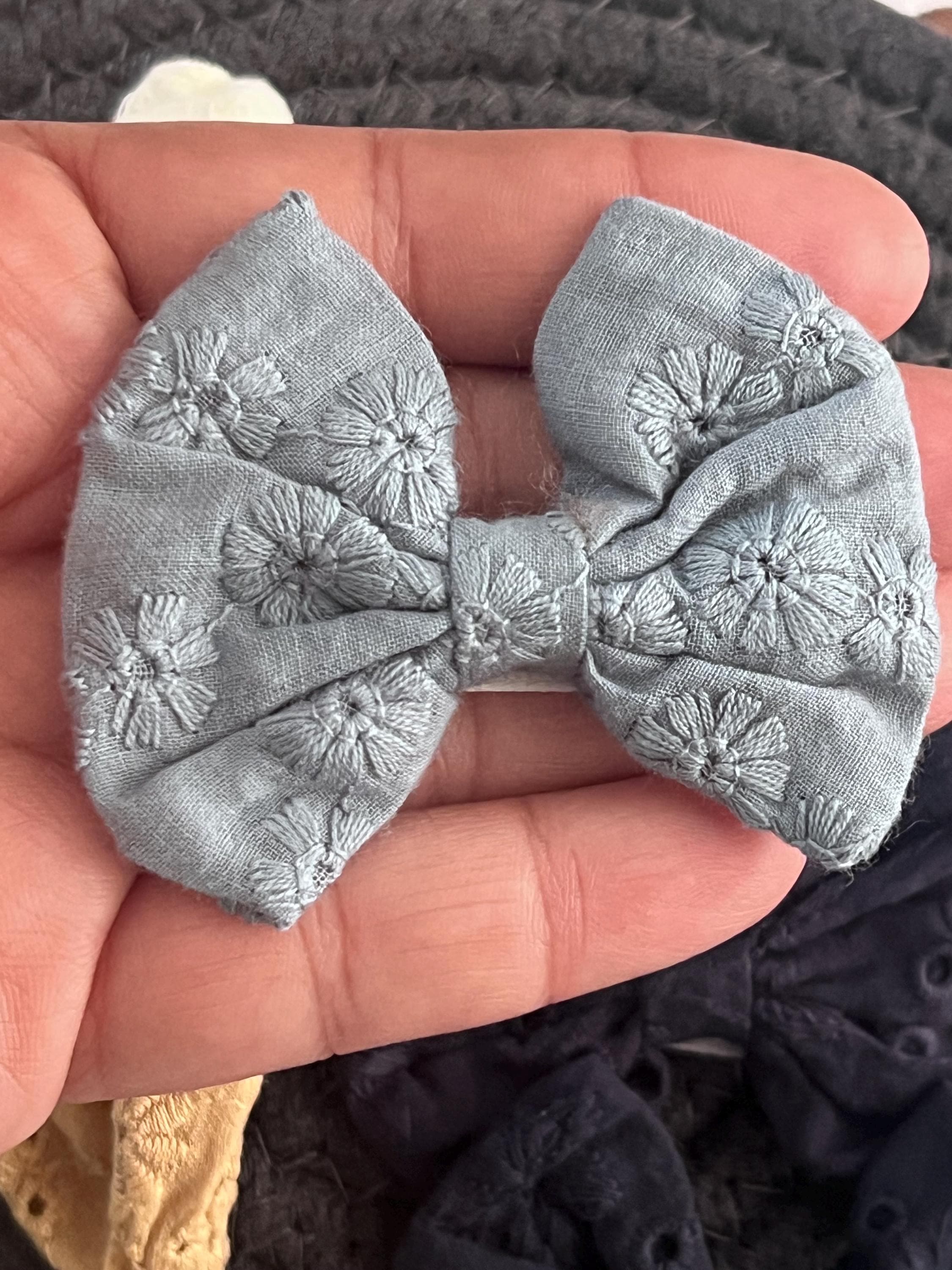 Fall Floral Embroidered Hair Bow Clips – Set of 2 | Baby & Girls Hair Accessories, view 7