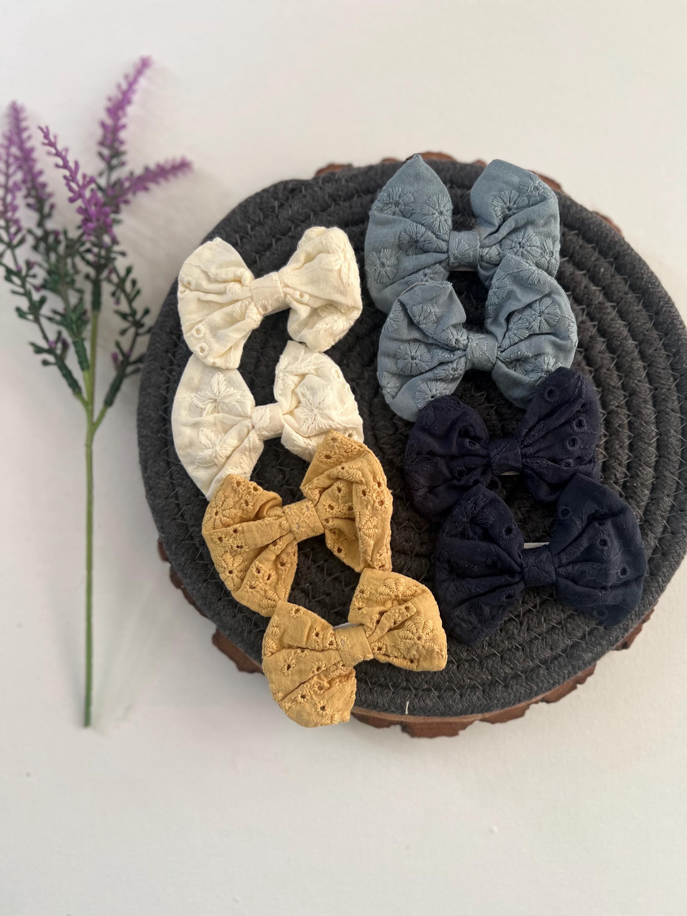 Fall Floral Embroidered Hair Bow Clips – Set of 2 | Baby & Girls Hair Accessories, view 9