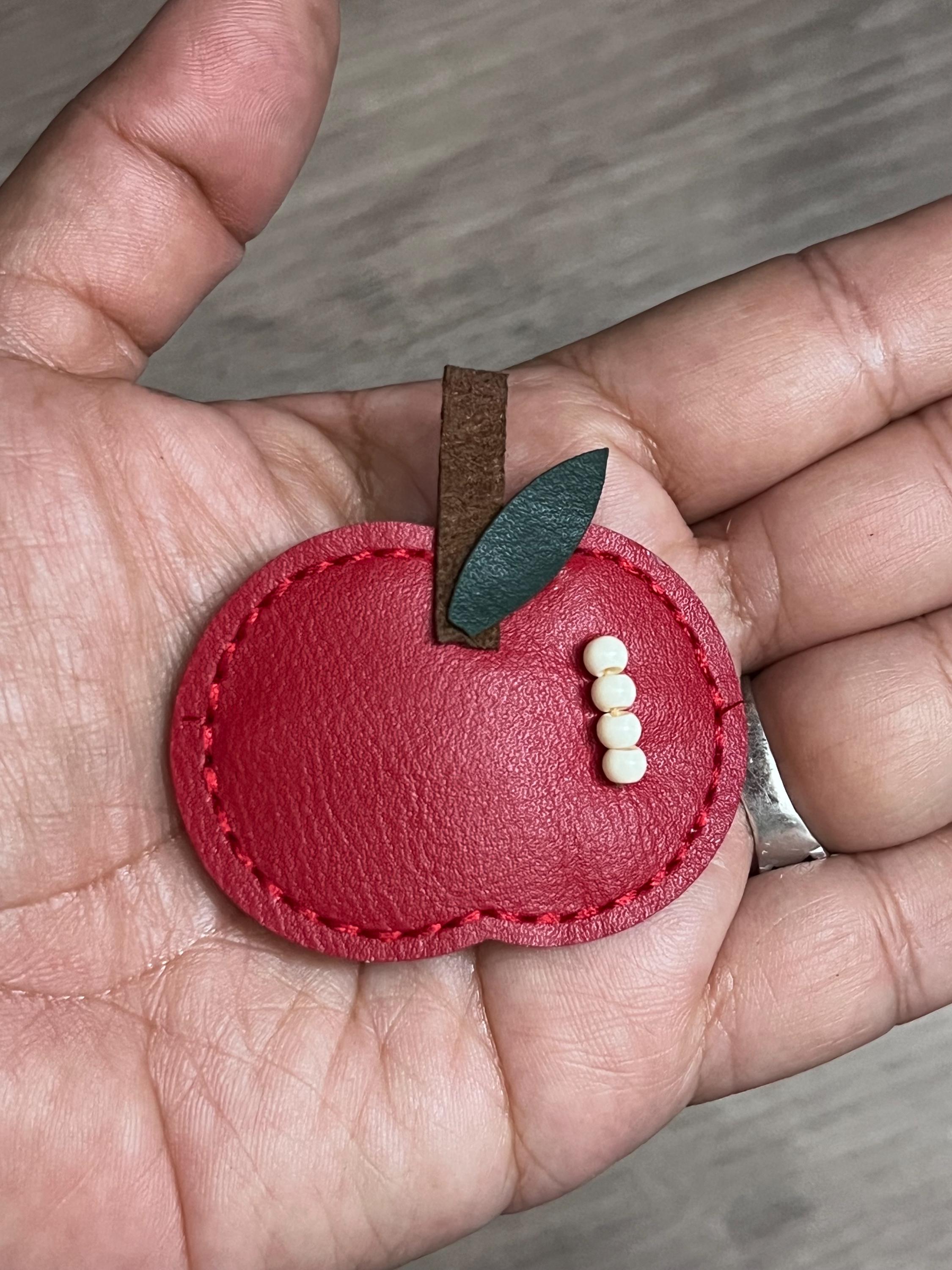 Faux Leather Character Hair Clips – Embroidered Bear, Bunny, Duck, Mushroom, Apple, Boba Designs, view 18