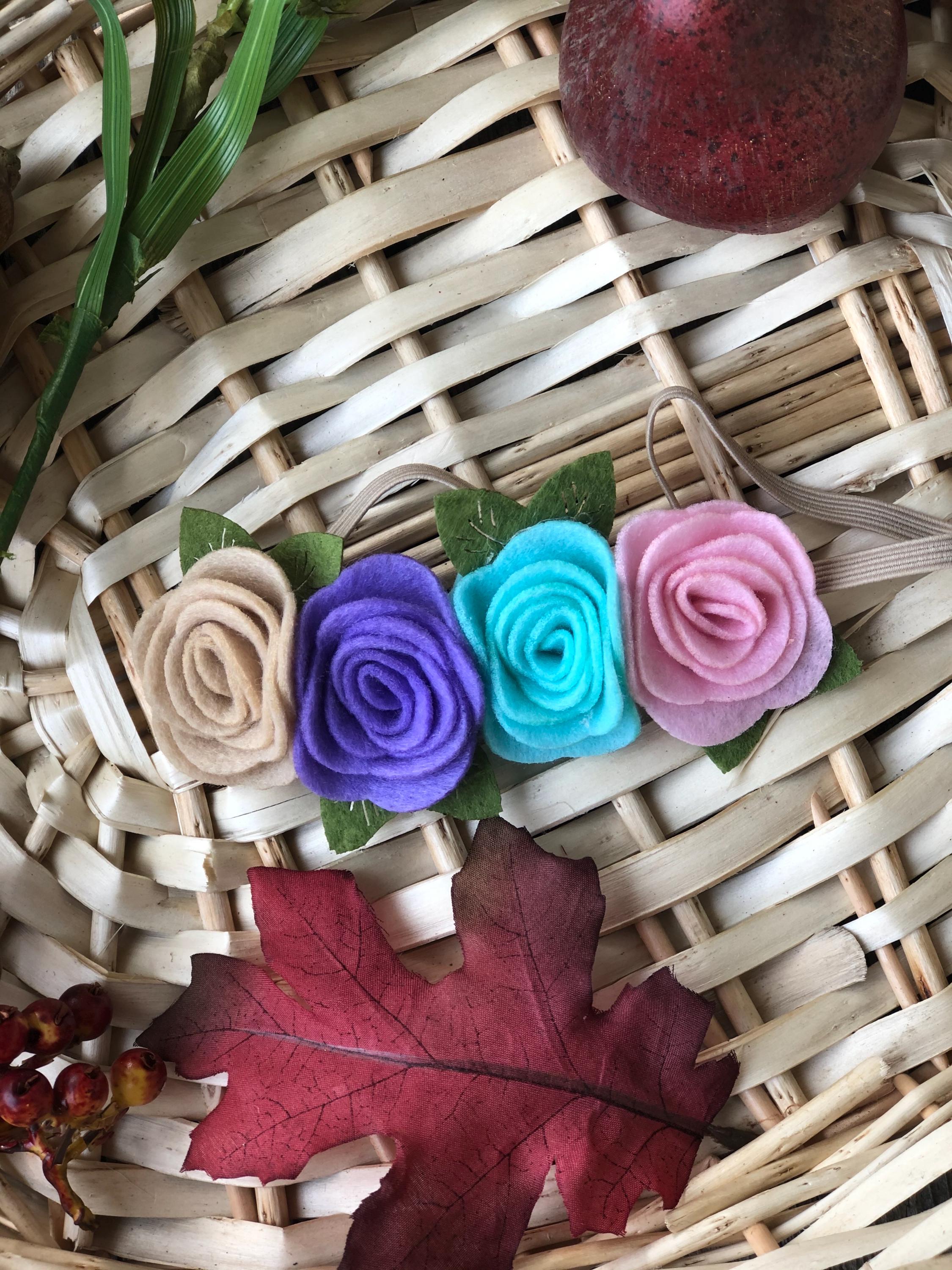 Felt Flower Baby Headband Handmade Floral Hair Accessory, view 2