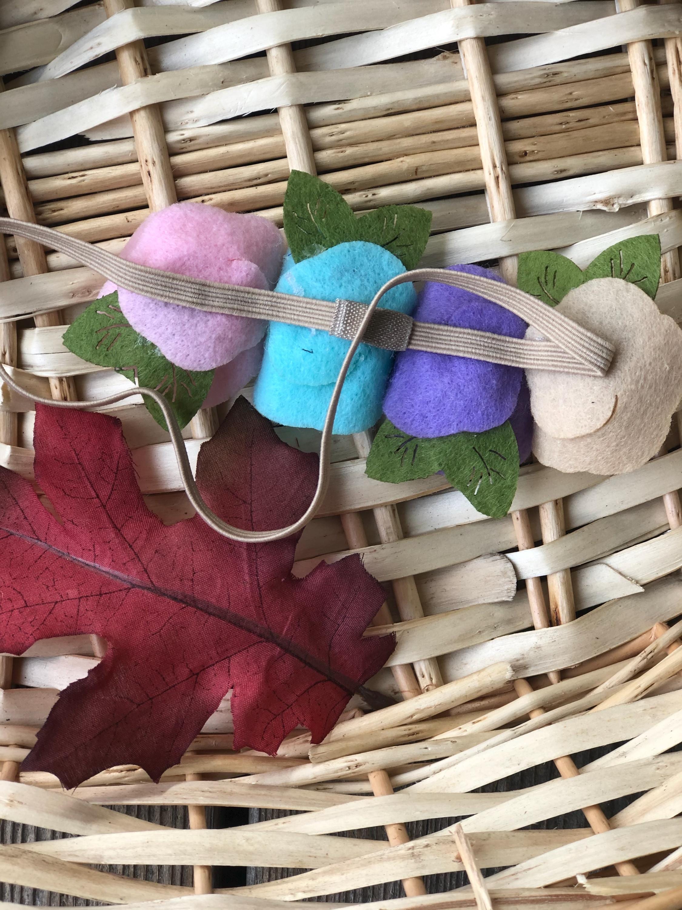 Felt Flower Baby Headband Handmade Floral Hair Accessory, view 4