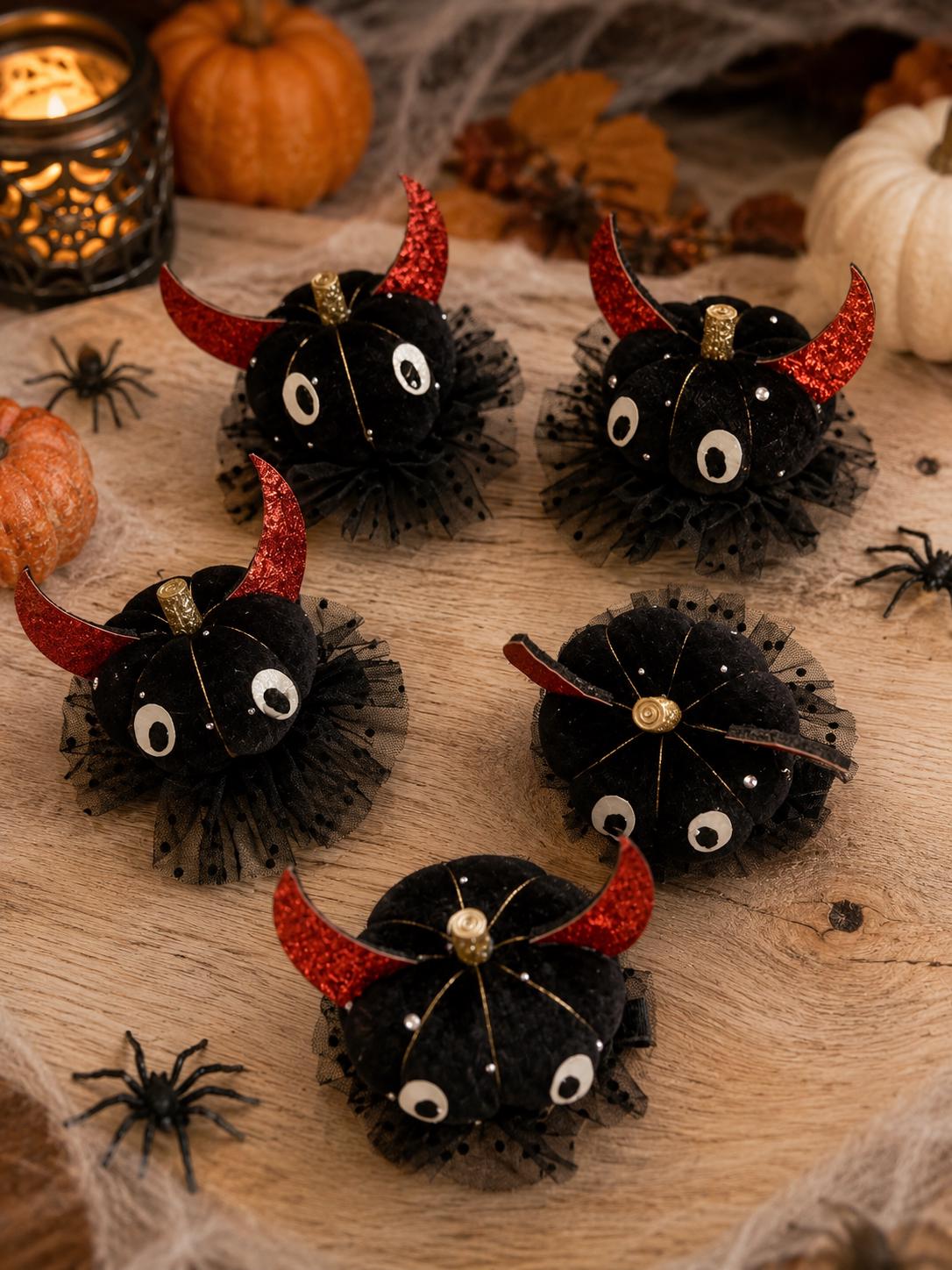Halloween Devil Pumpkin Hair Clip, view 3