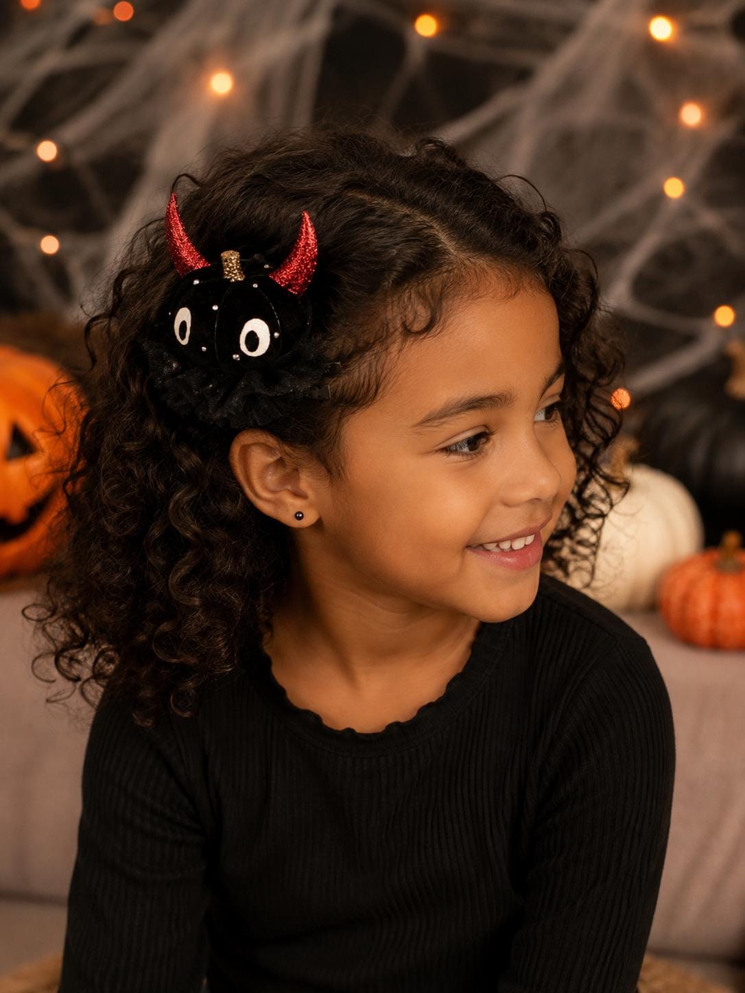 Halloween Devil Pumpkin Hair Clip, view 4
