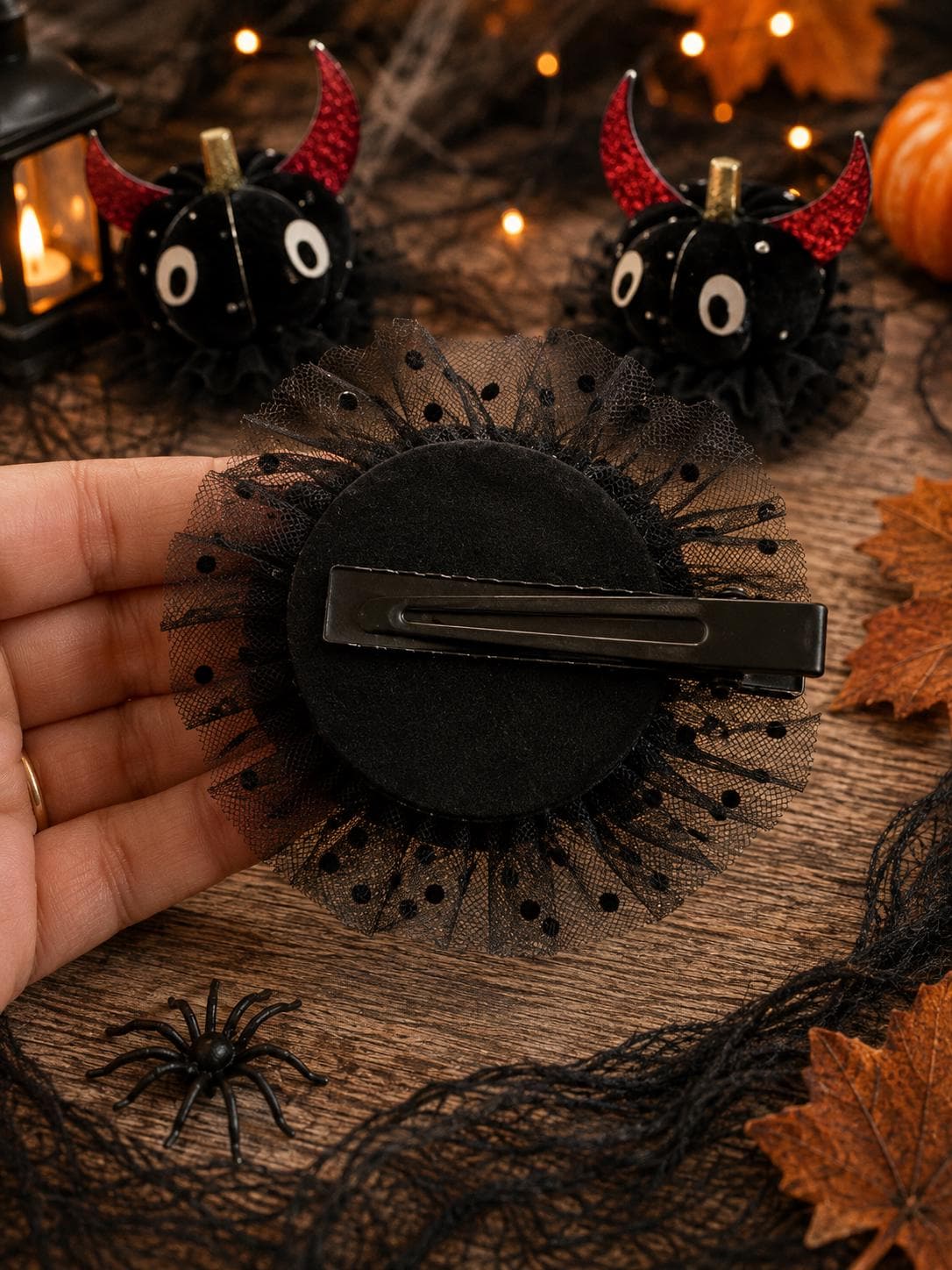 Halloween Devil Pumpkin Hair Clip, view 6
