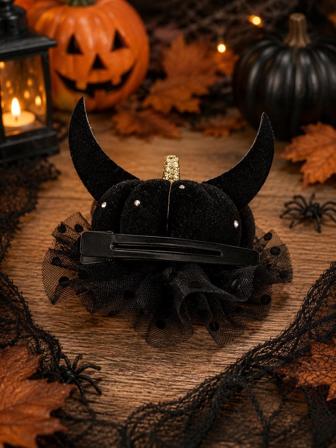 Halloween Devil Pumpkin Hair Clip, view 7