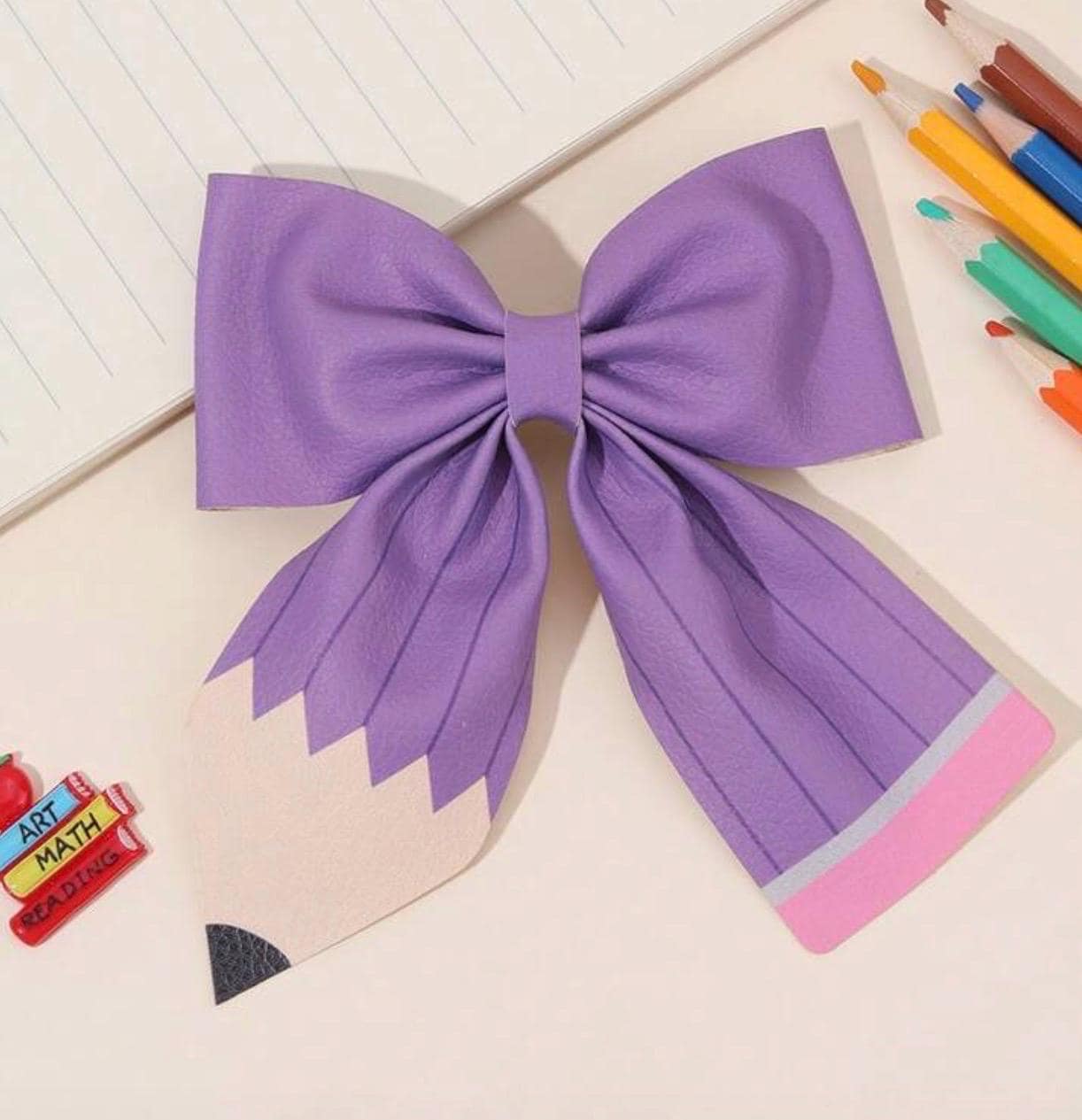 Handmade Colorful pencil hair bows for kids, view 10