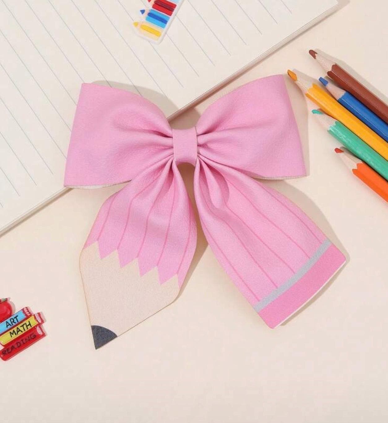 Handmade Colorful pencil hair bows for kids, view 6