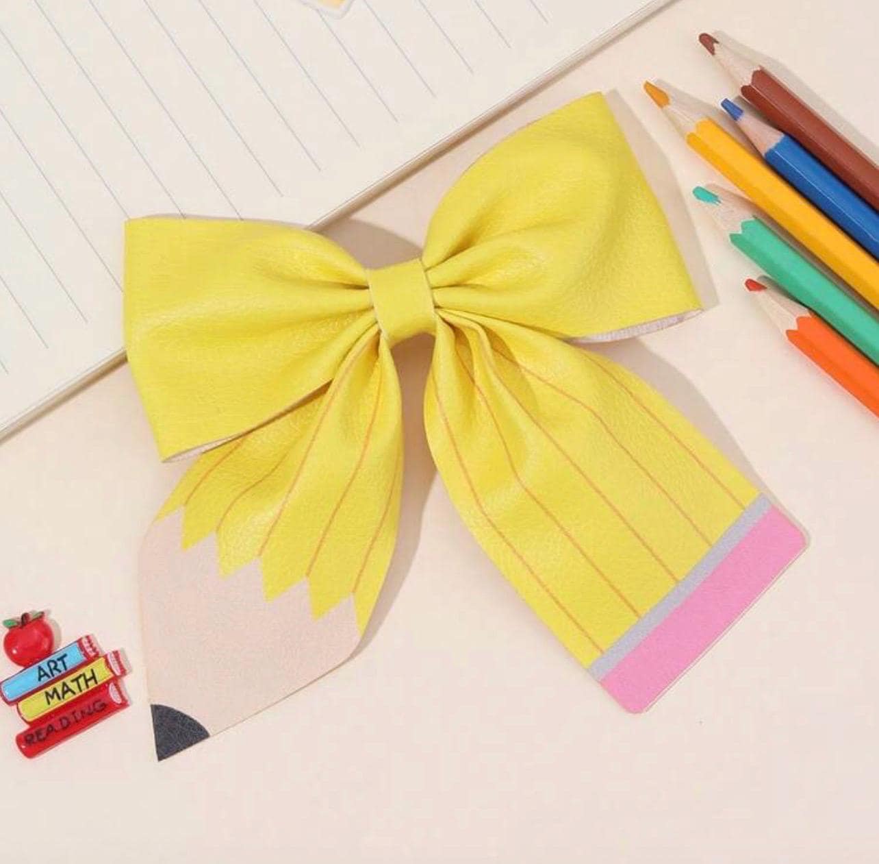 Handmade Colorful pencil hair bows for kids, view 7