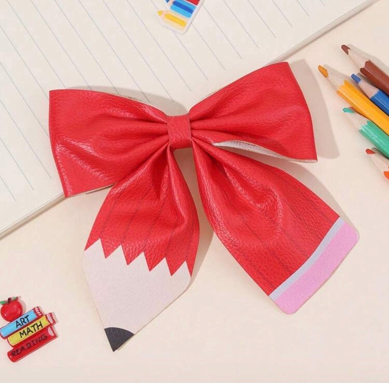 Handmade Colorful pencil hair bows for kids, view 8