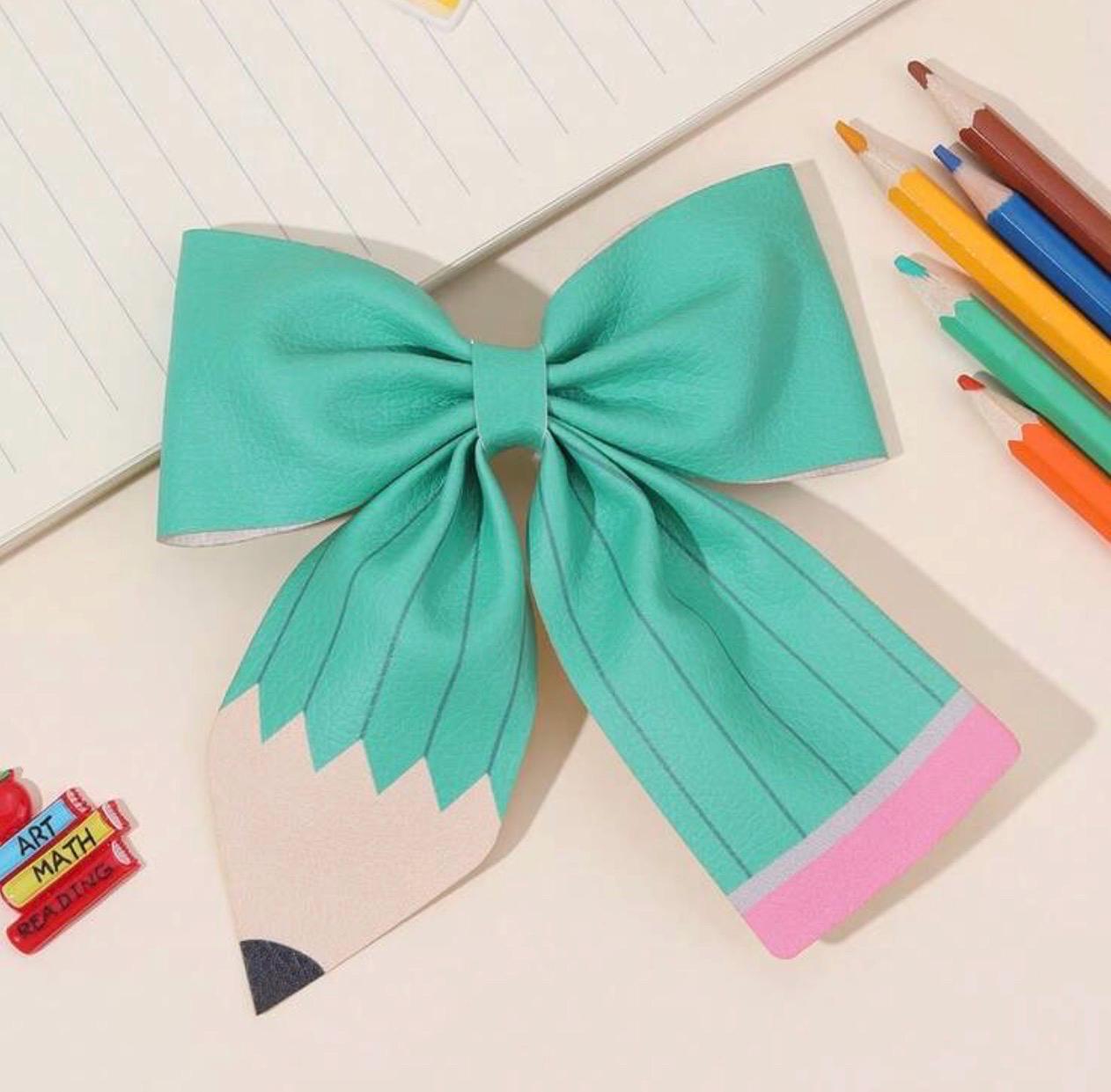 Handmade Colorful pencil hair bows for kids, view 9