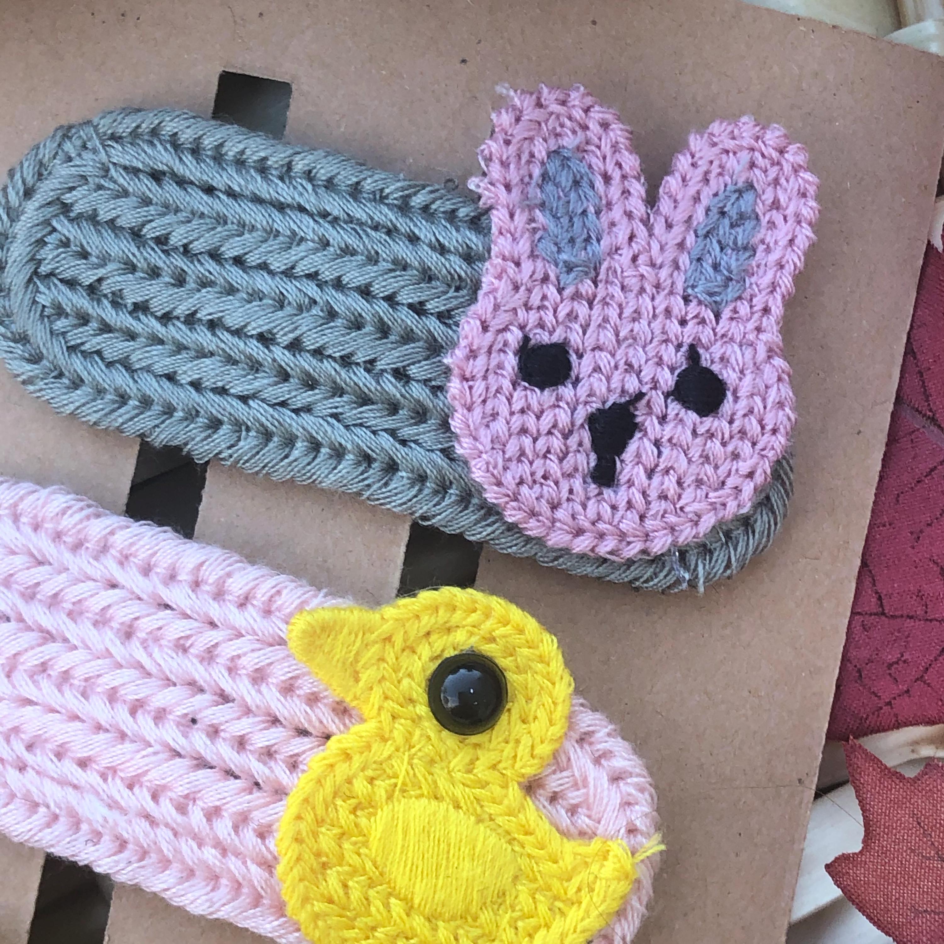 Handmade Crochet Animal Hair Clip For Kids , Toddler , Snap Barrette, view 6