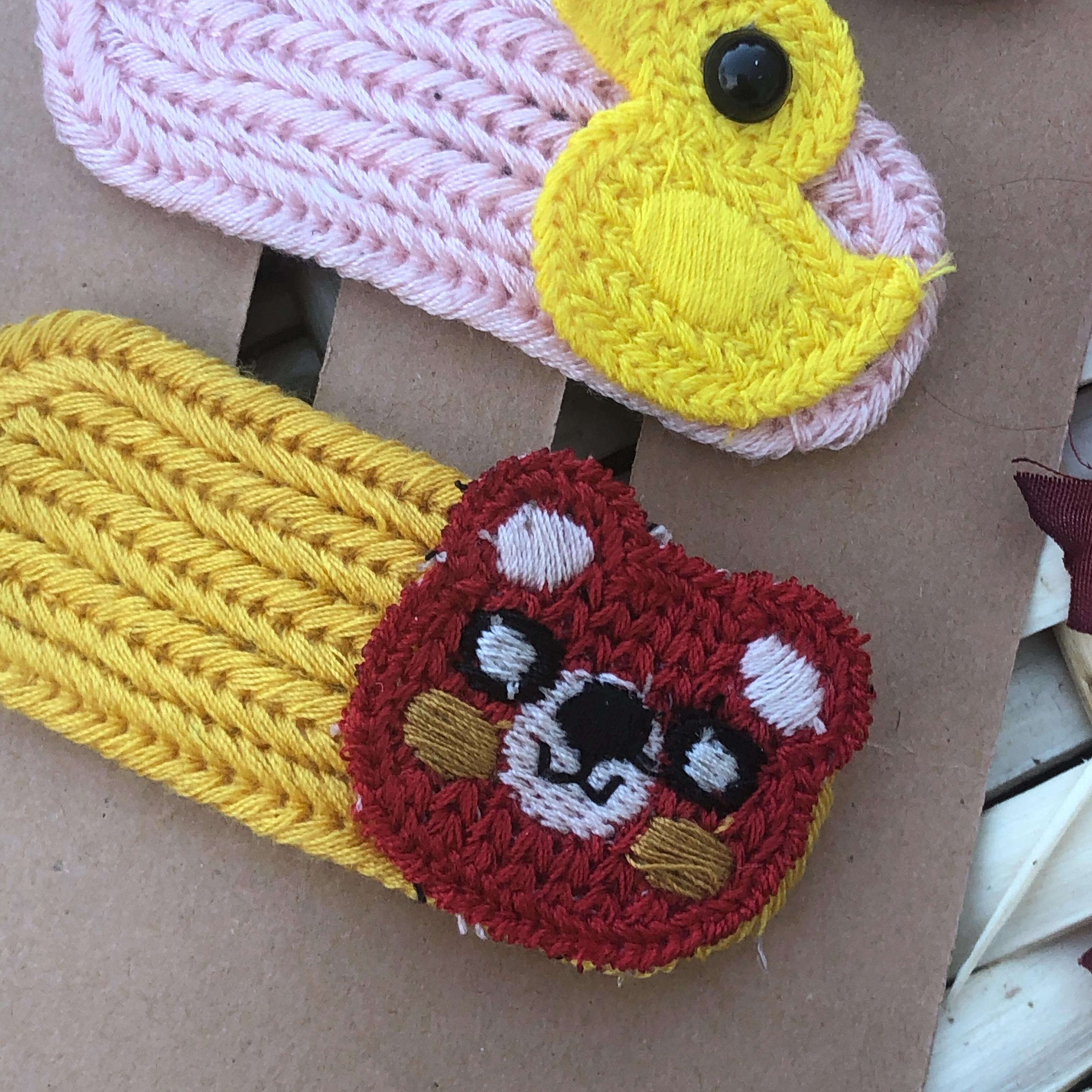 Handmade Crochet Animal Hair Clip For Kids , Toddler , Snap Barrette, view 8