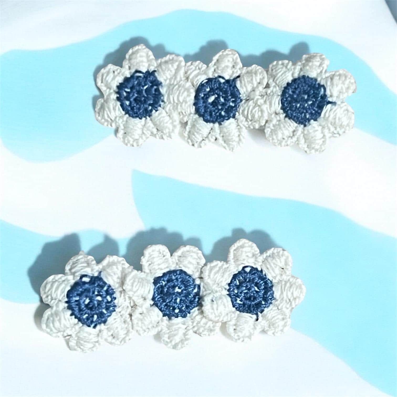 Handmade Crochet Flower Hair Clip for Girls/Toddlers