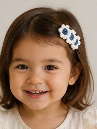 Handmade Crochet Flower Hair Clip for Girls/Toddlers, view 4