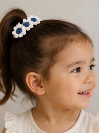Handmade Crochet Flower Hair Clip for Girls/Toddlers, view 7