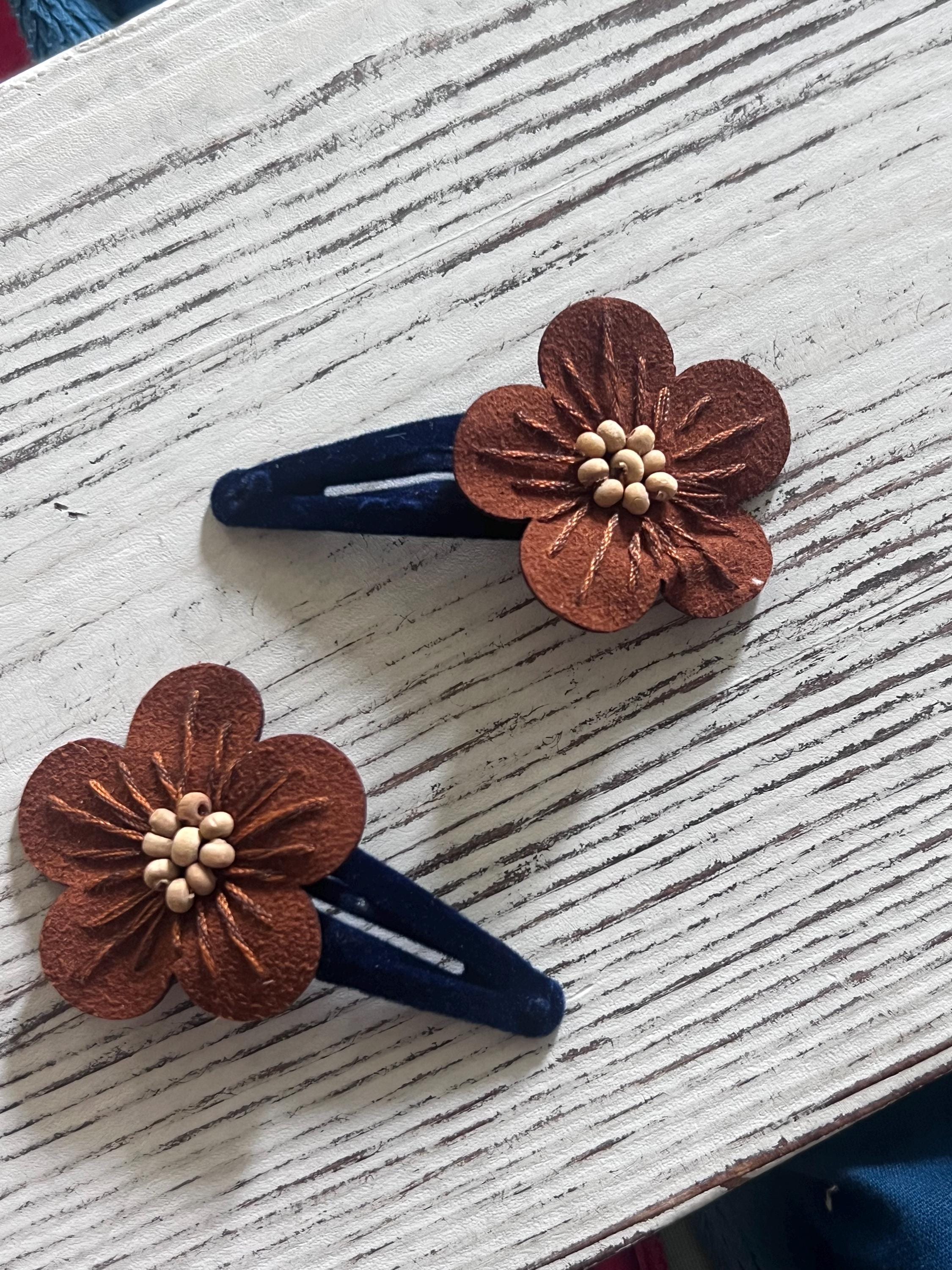 Handmade Flower Hair Clip Set – Woodland Blossom Kids Hair Accessories, view 5