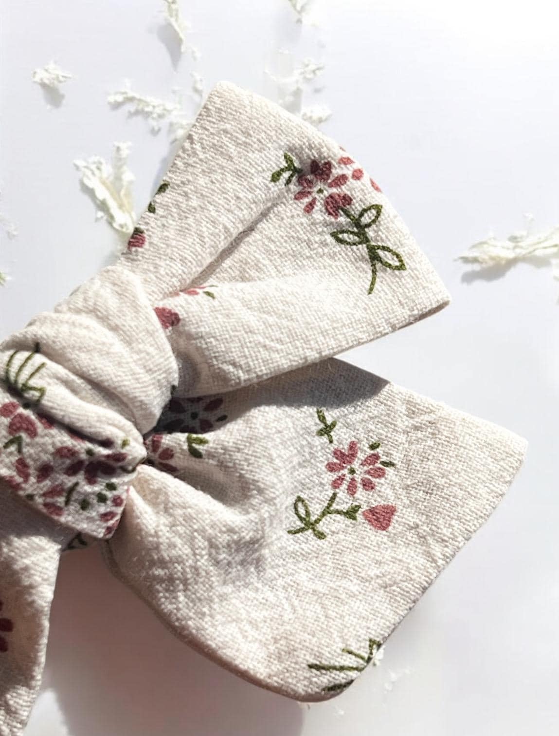 Handmade Vintage floral Hand tie Bow Hair Clip for kids, view 5