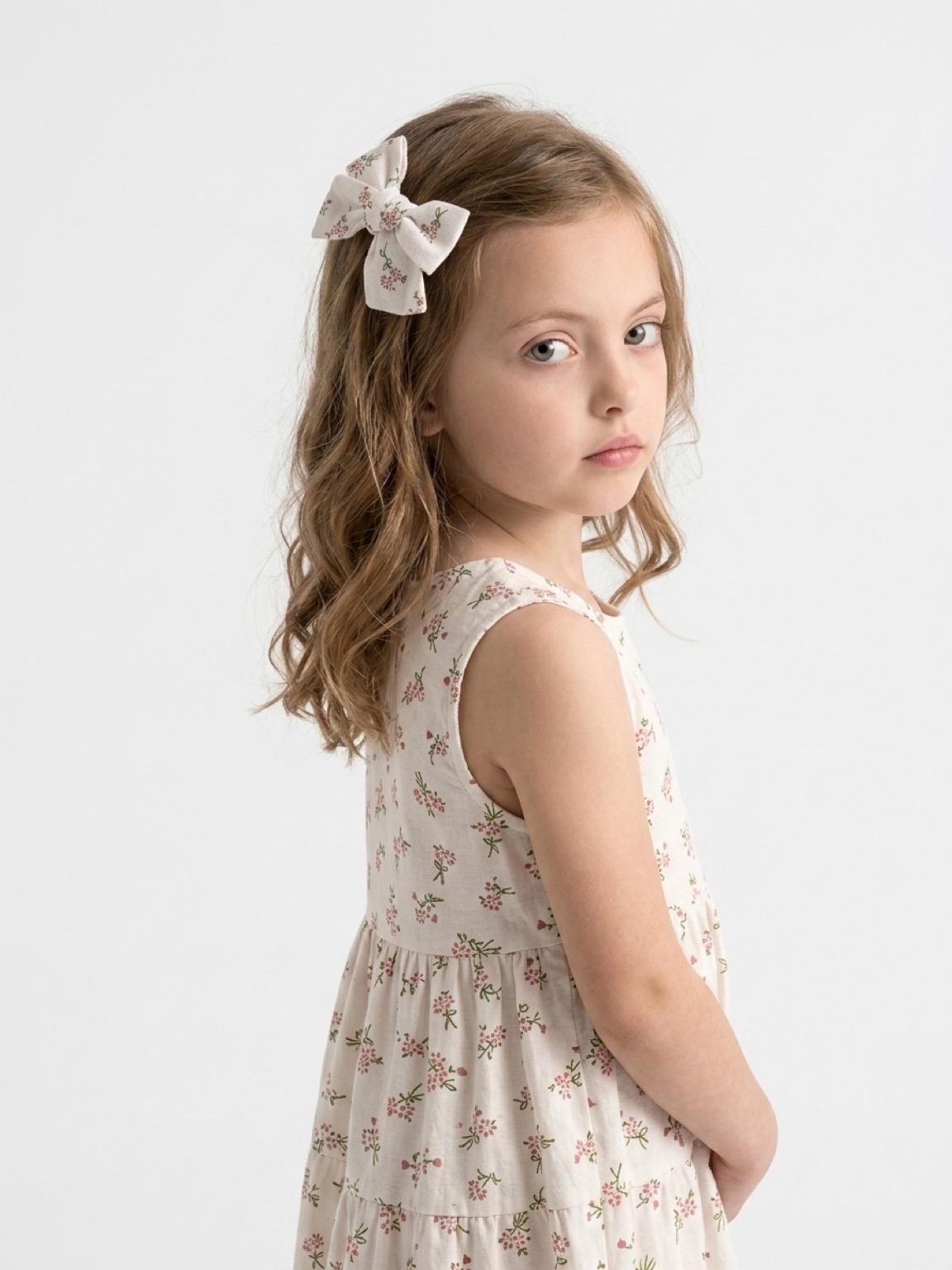 Handmade Vintage floral Hand tie Bow Hair Clip for kids, view 8