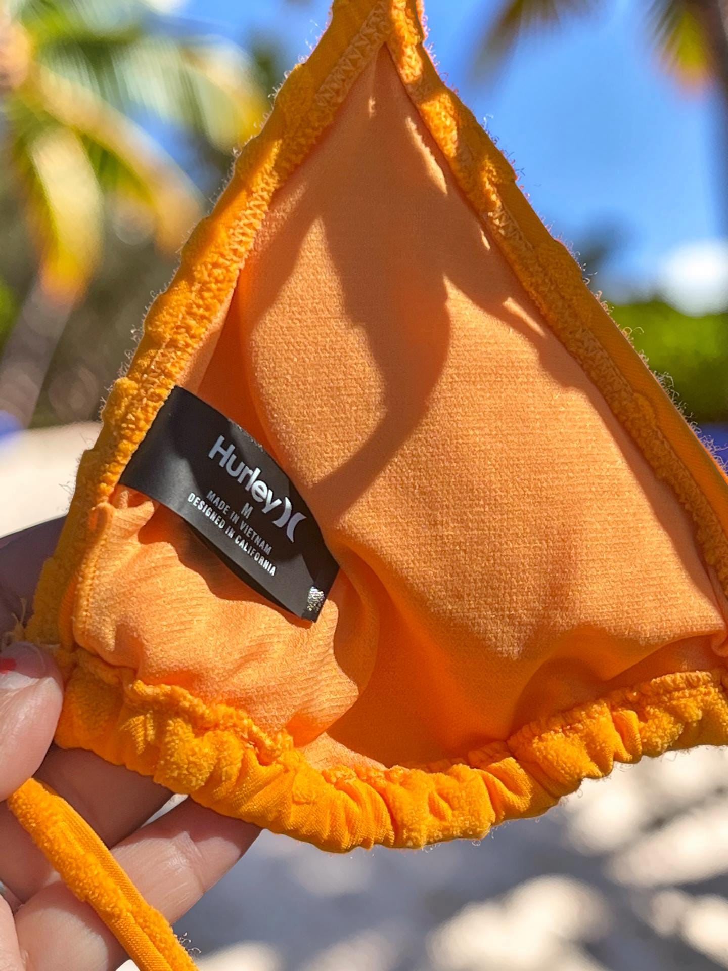 Hurley Marigold Textured Tie-Side Triangle Bikini, view 11