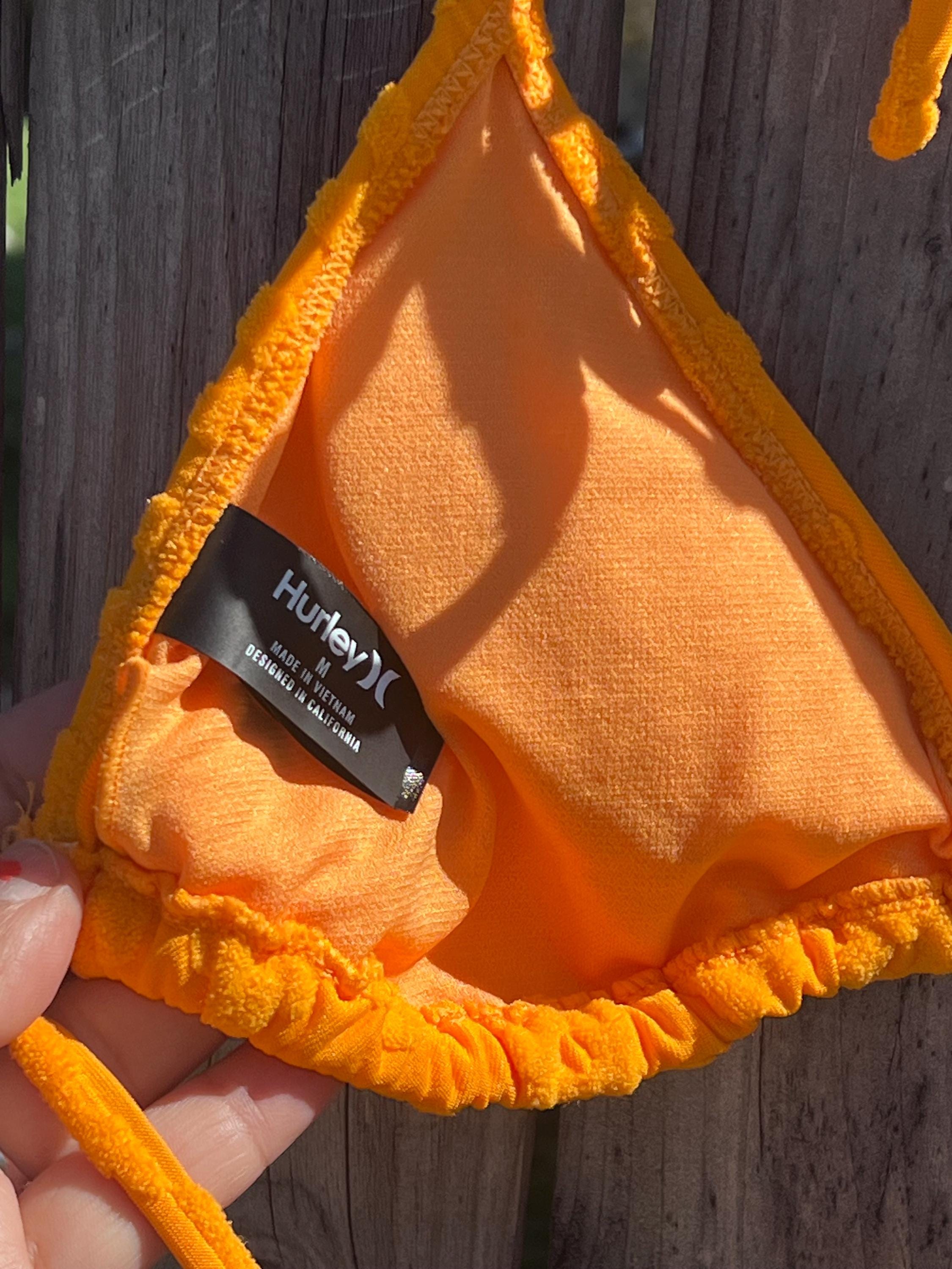 Hurley Marigold Textured Tie-Side Triangle Bikini, view 13