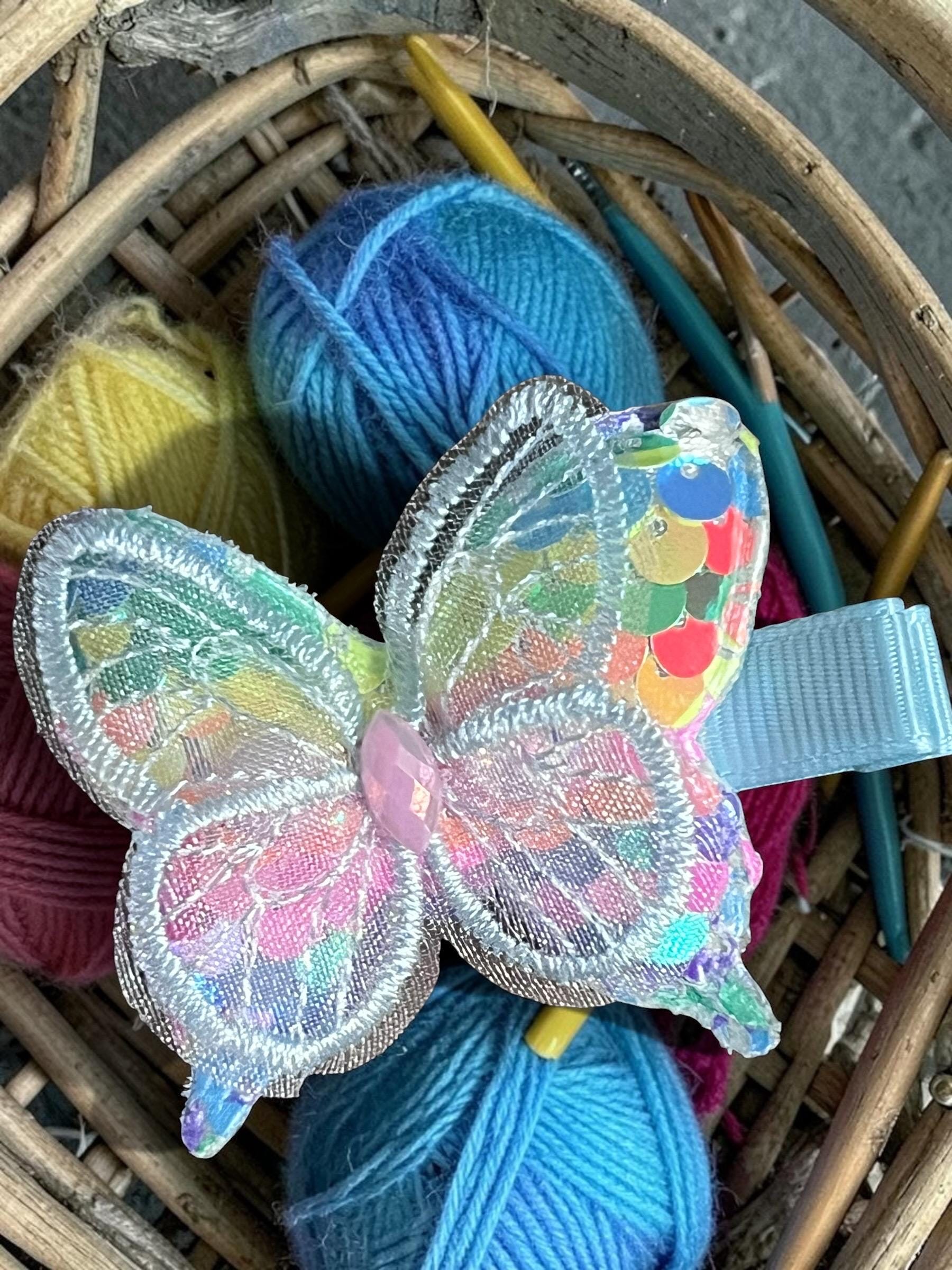 Iridescent Pastel Butterfly Hair Clips - Set of 2, view 5