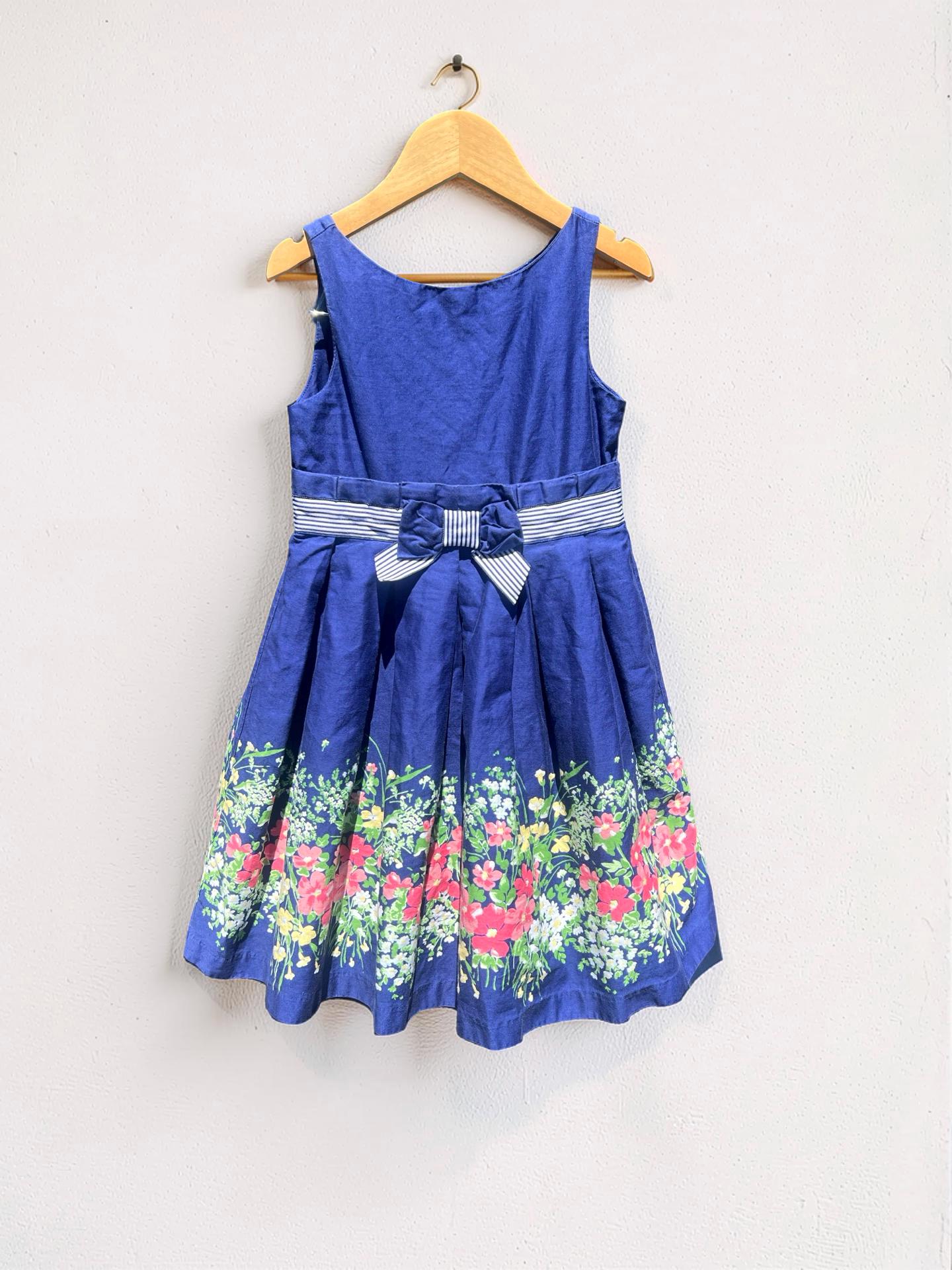 Janie and Jack Navy Blue Floral Print Dress From The Enchanted Valley Line