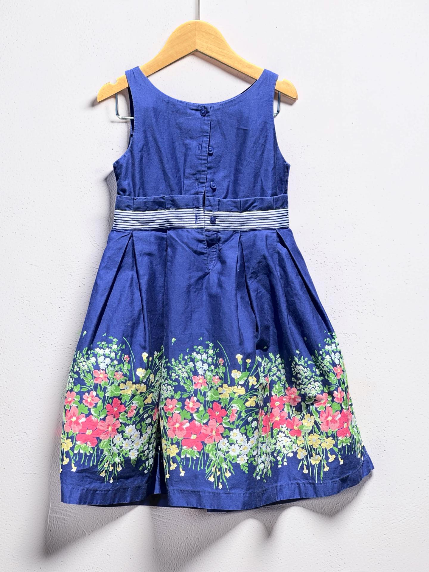 Janie and Jack Navy Blue Floral Print Dress From The Enchanted Valley Line, view 10
