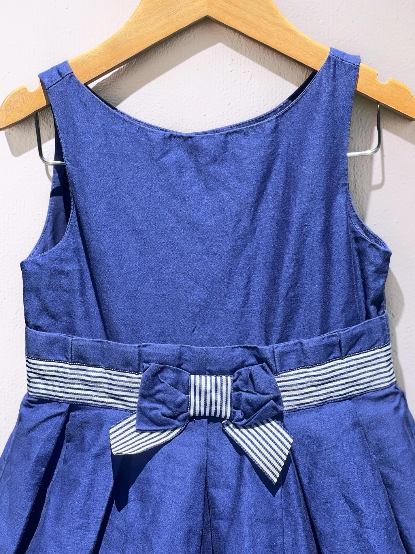 Janie and Jack Navy Blue Floral Print Dress From The Enchanted Valley Line, view 4