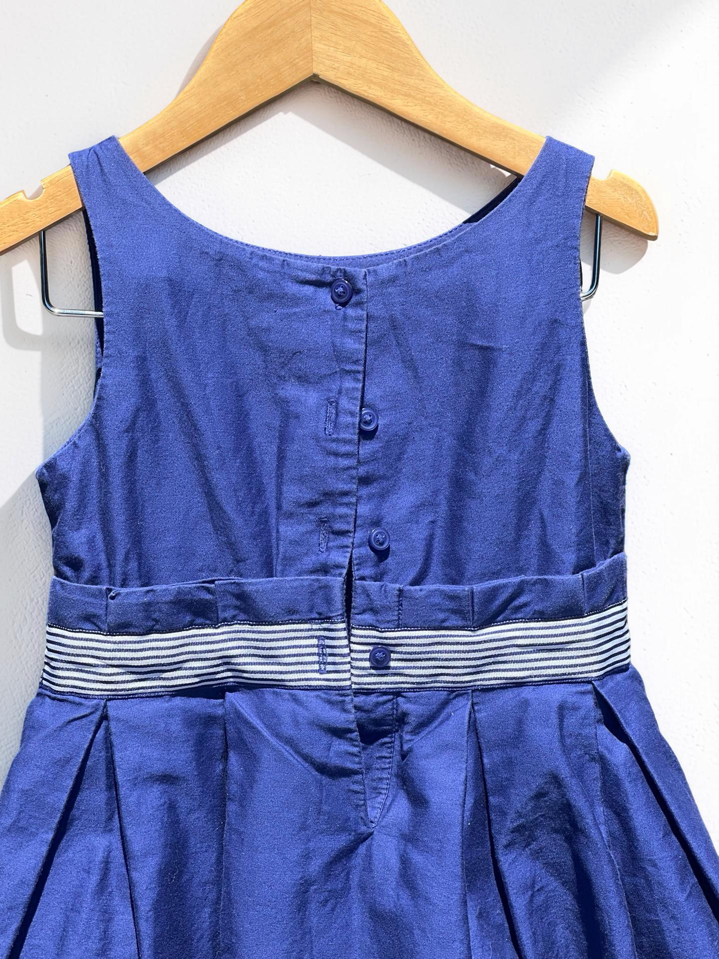 Janie and Jack Navy Blue Floral Print Dress From The Enchanted Valley Line, view 8