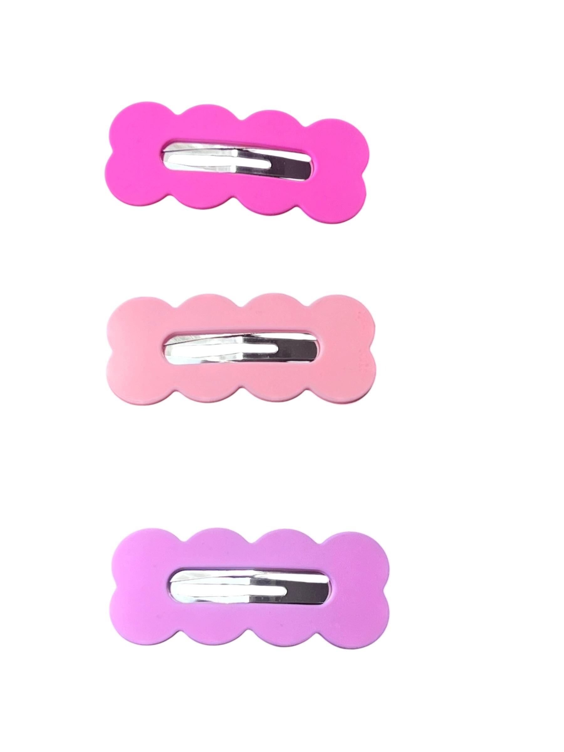 Kids Cloud-Shaped Hair Clips in Pink and Lavender, view 2