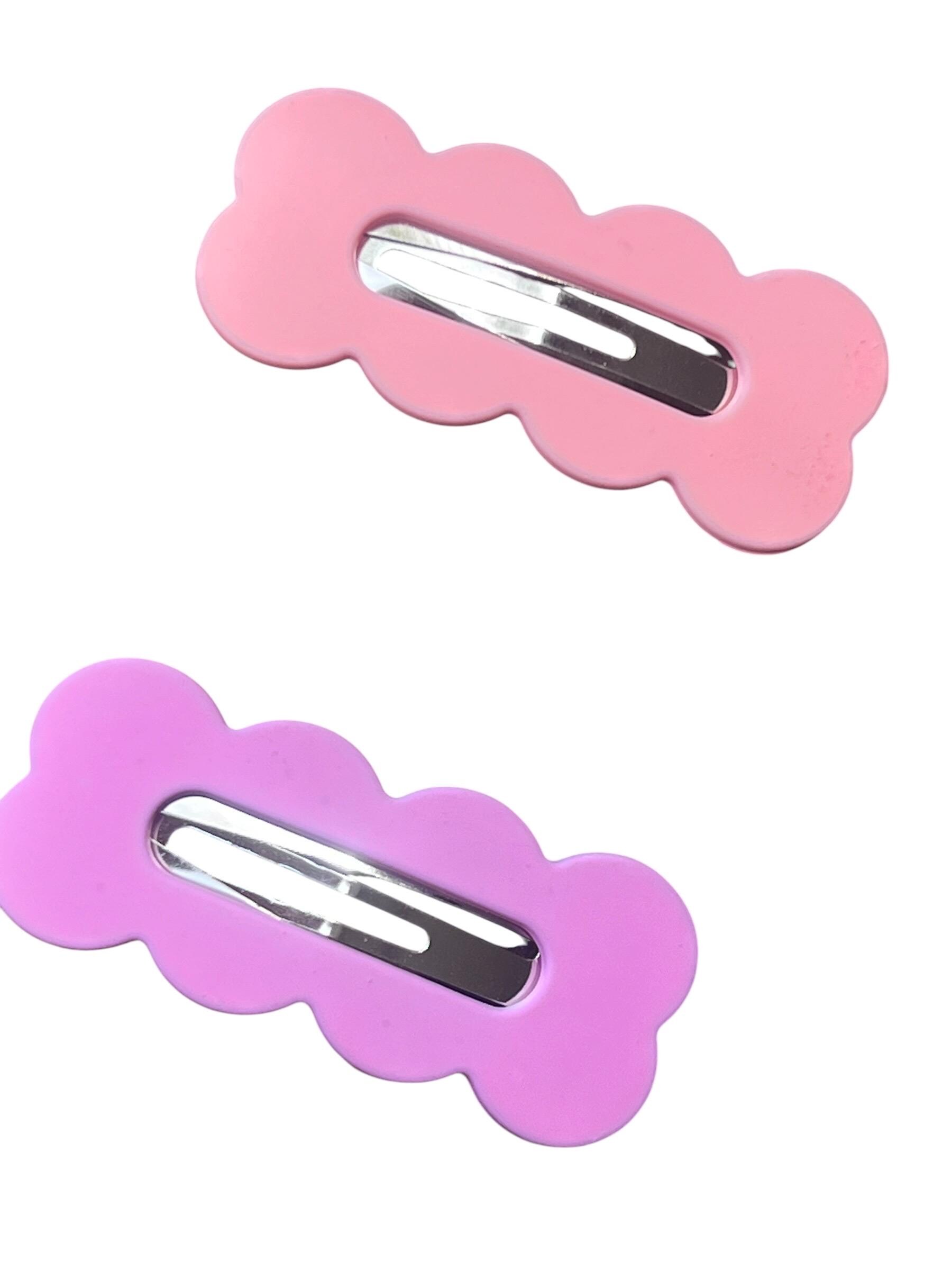 Kids Cloud-Shaped Hair Clips in Pink and Lavender, view 4