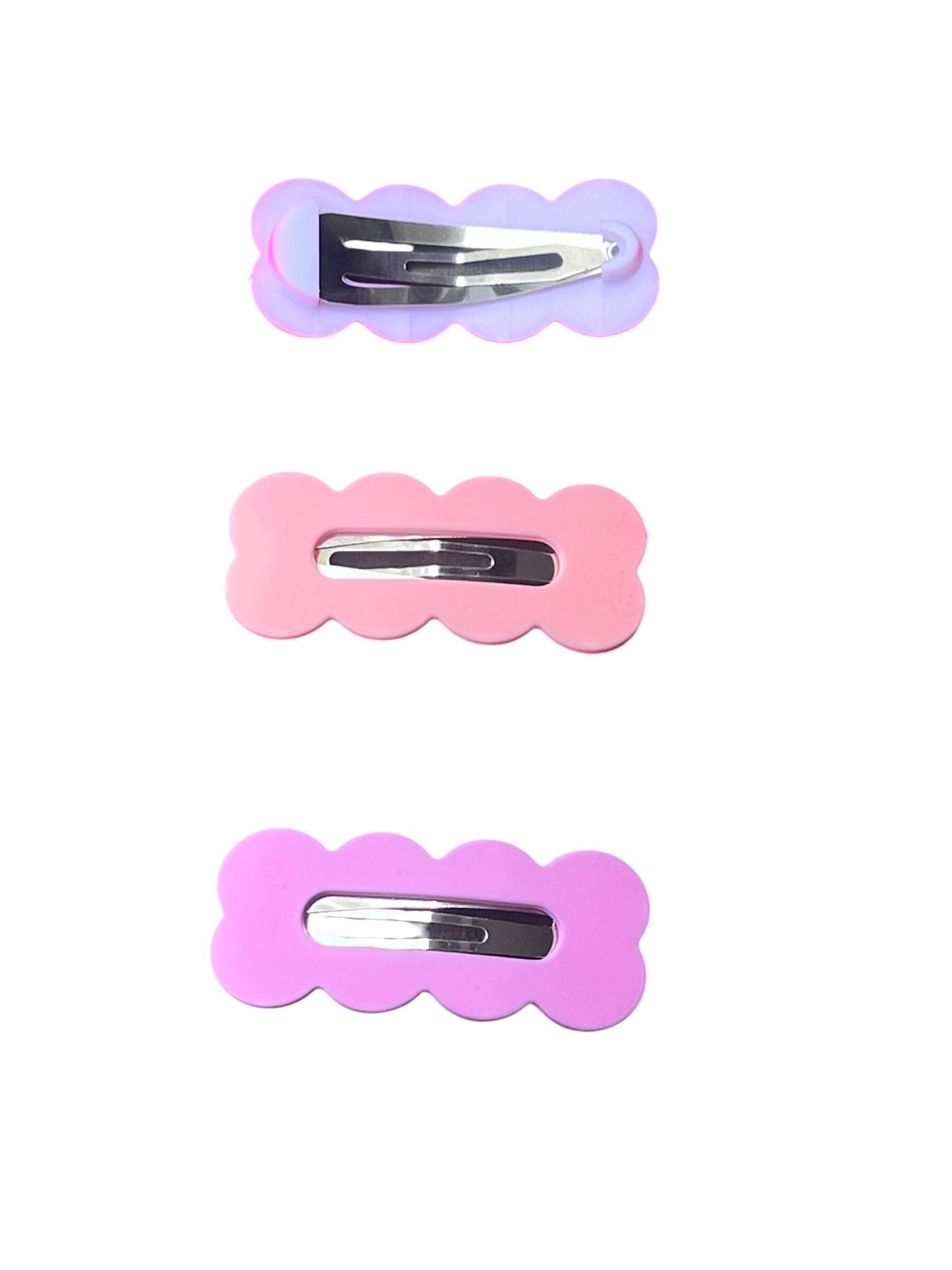 Kids Cloud-Shaped Hair Clips in Pink and Lavender, view 7
