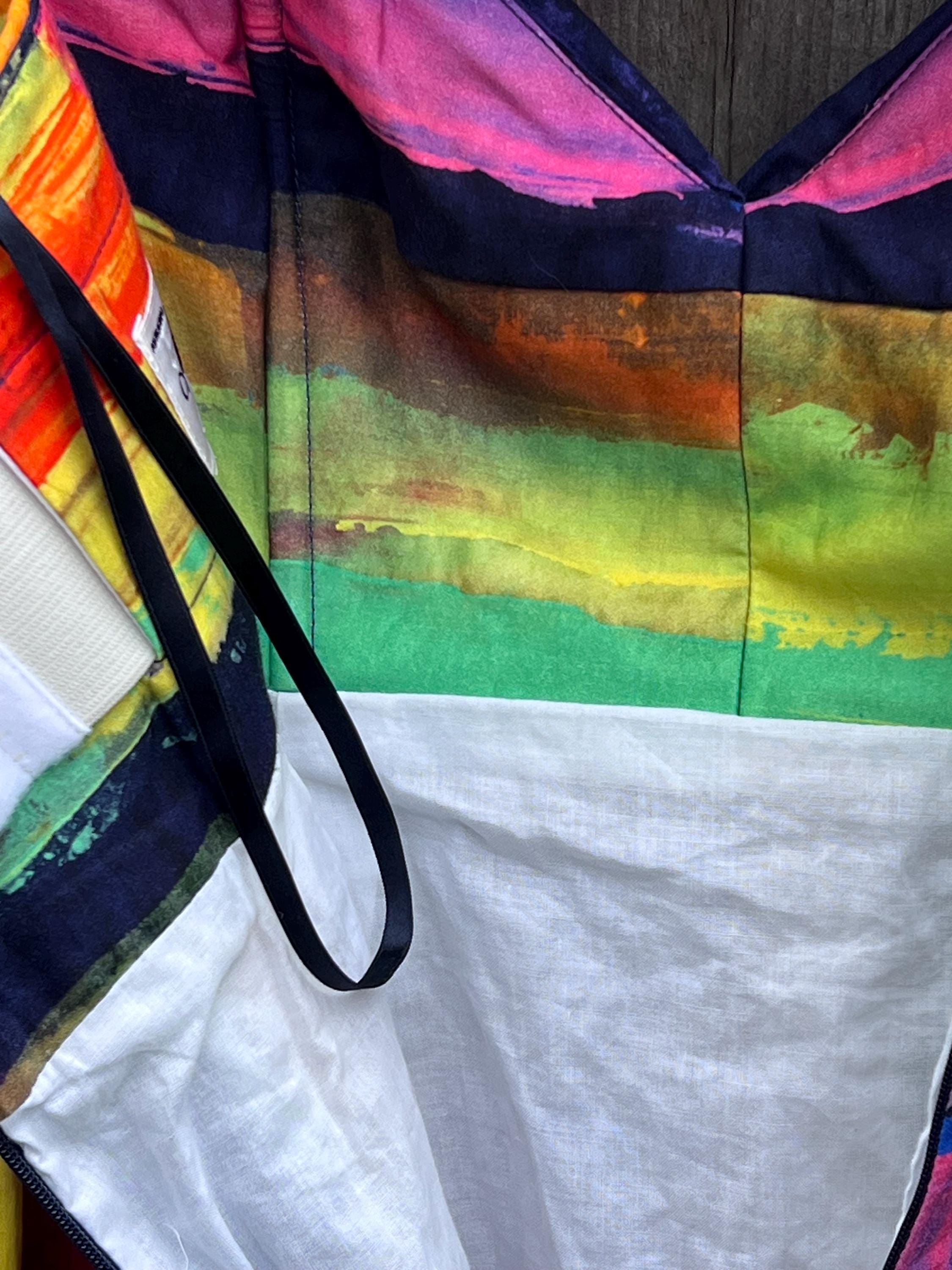 Milly Strapless Rainbow-Striped Twist Bodice Mini Dress, view 9