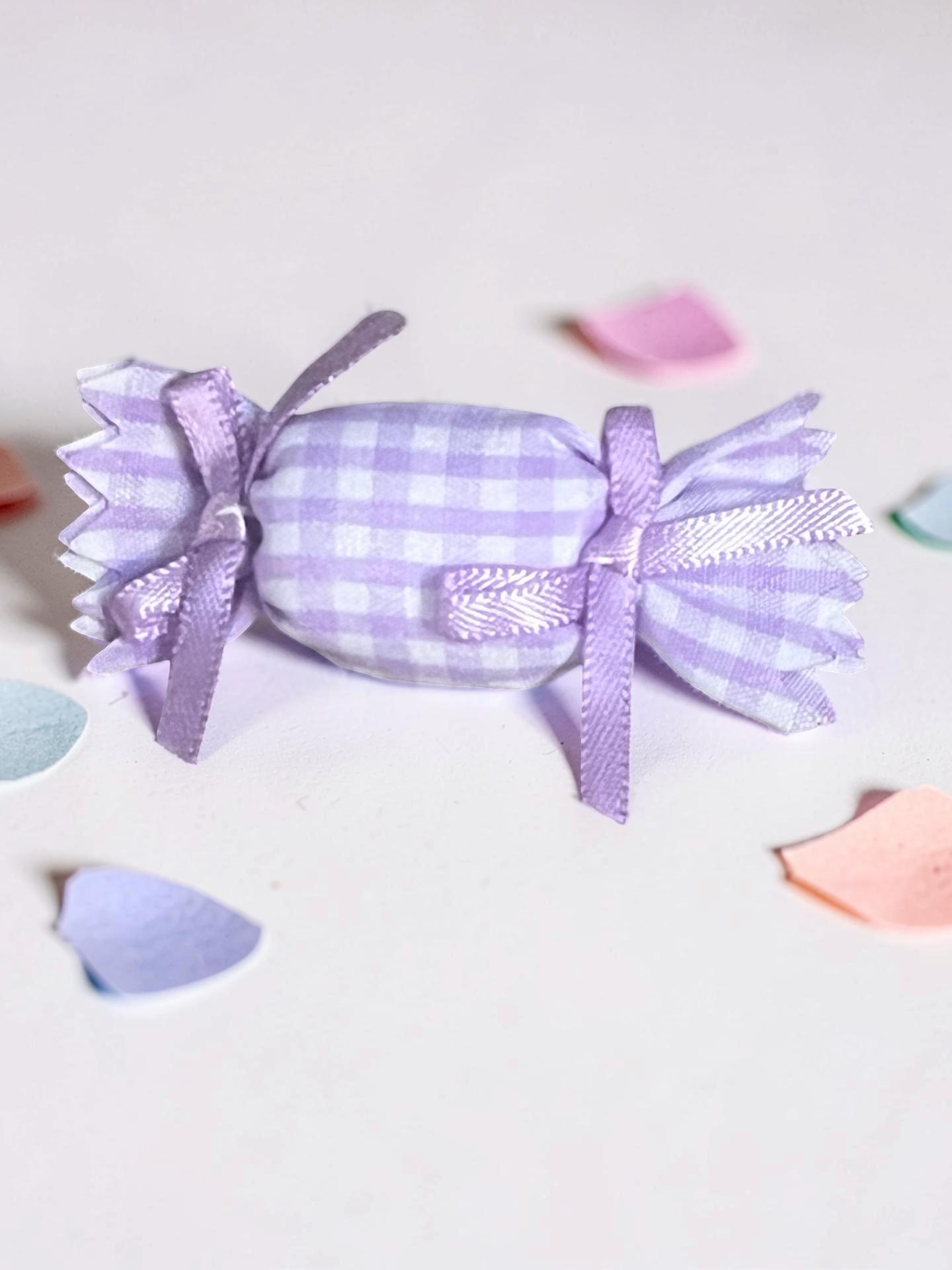 Pastel Gingham Candy Hair Clips Set – Handmade, view 4