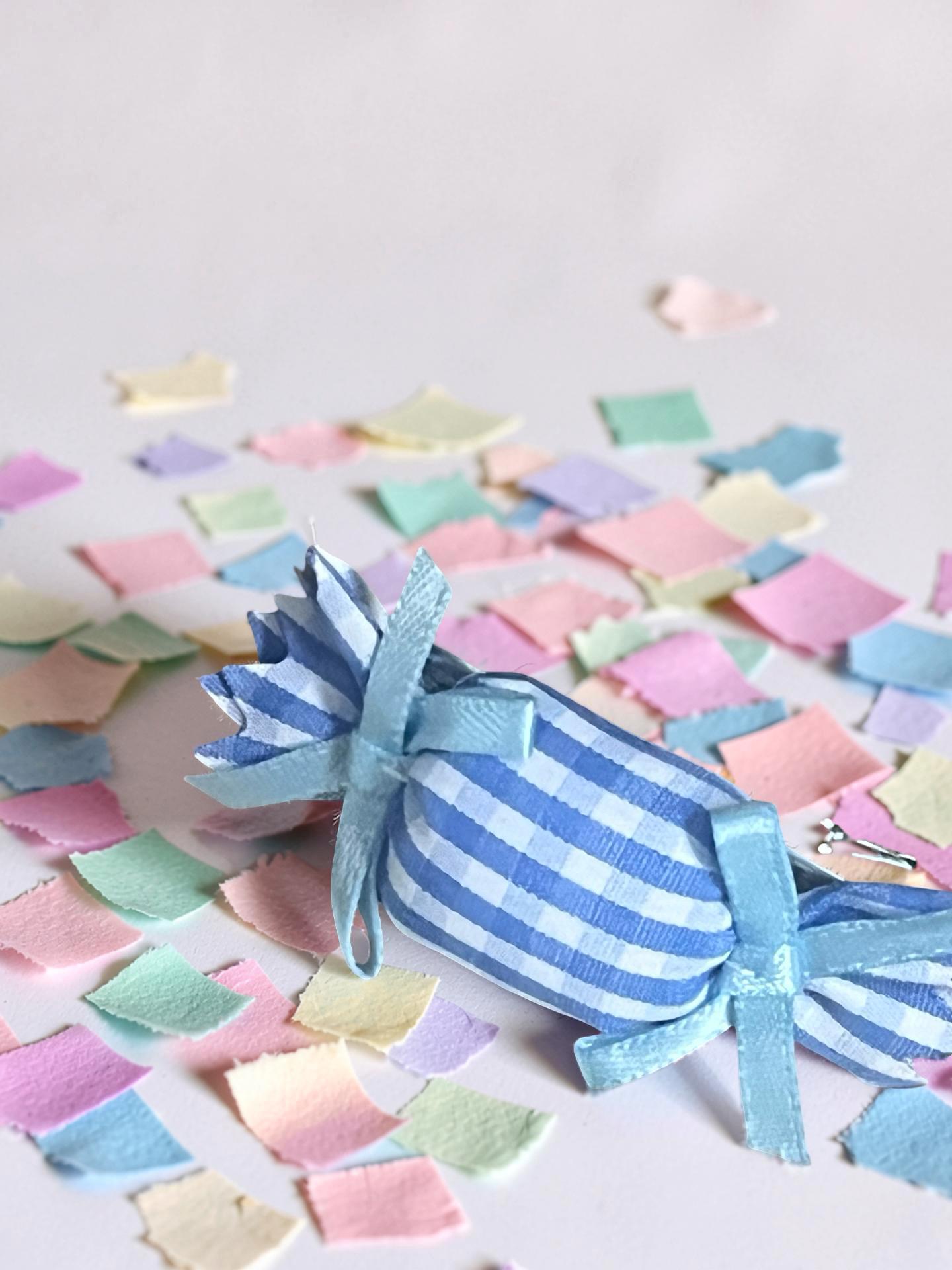 Pastel Gingham Candy Hair Clips Set – Handmade, view 6