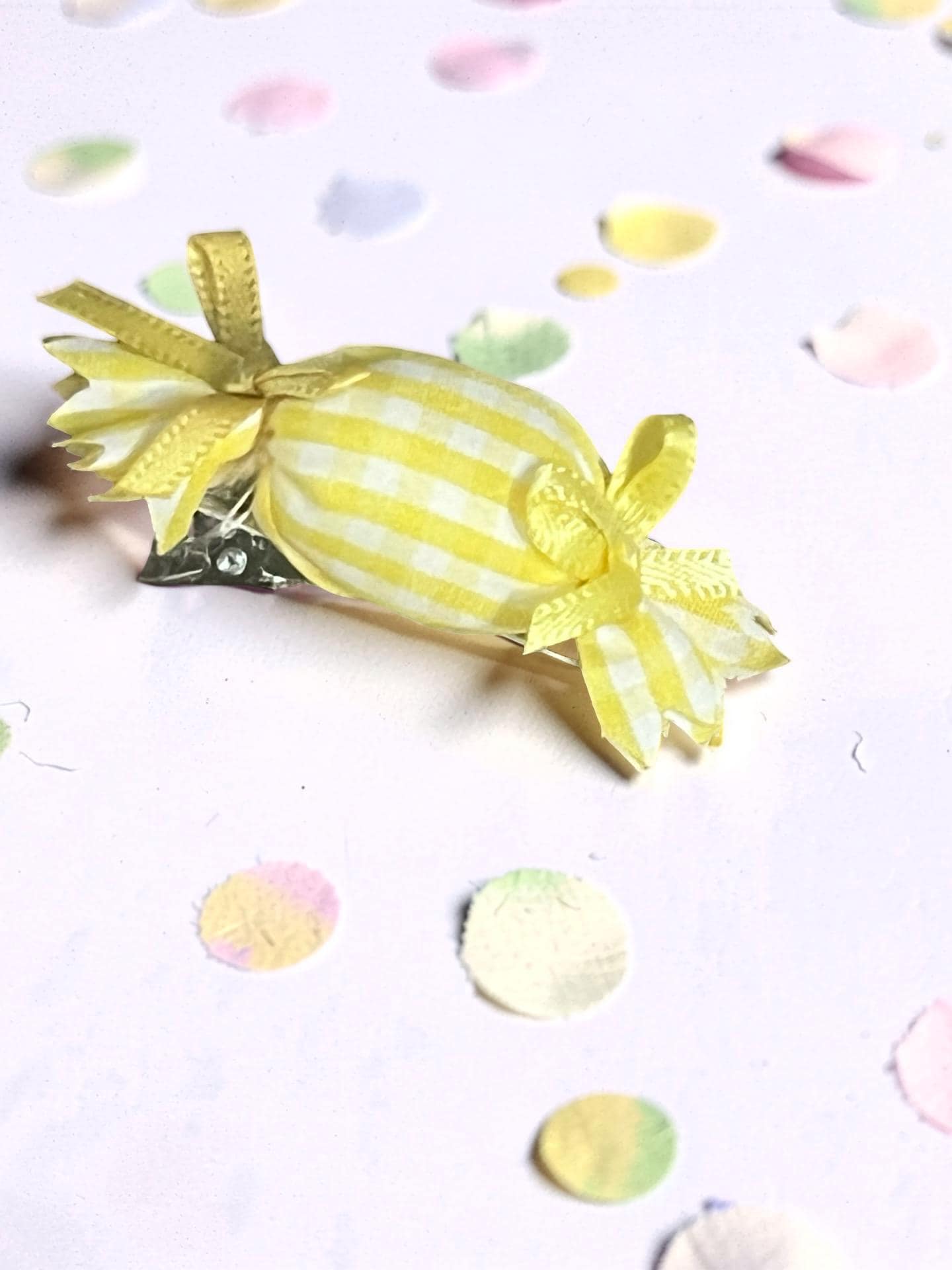 Pastel Gingham Candy Hair Clips Set – Handmade, view 8