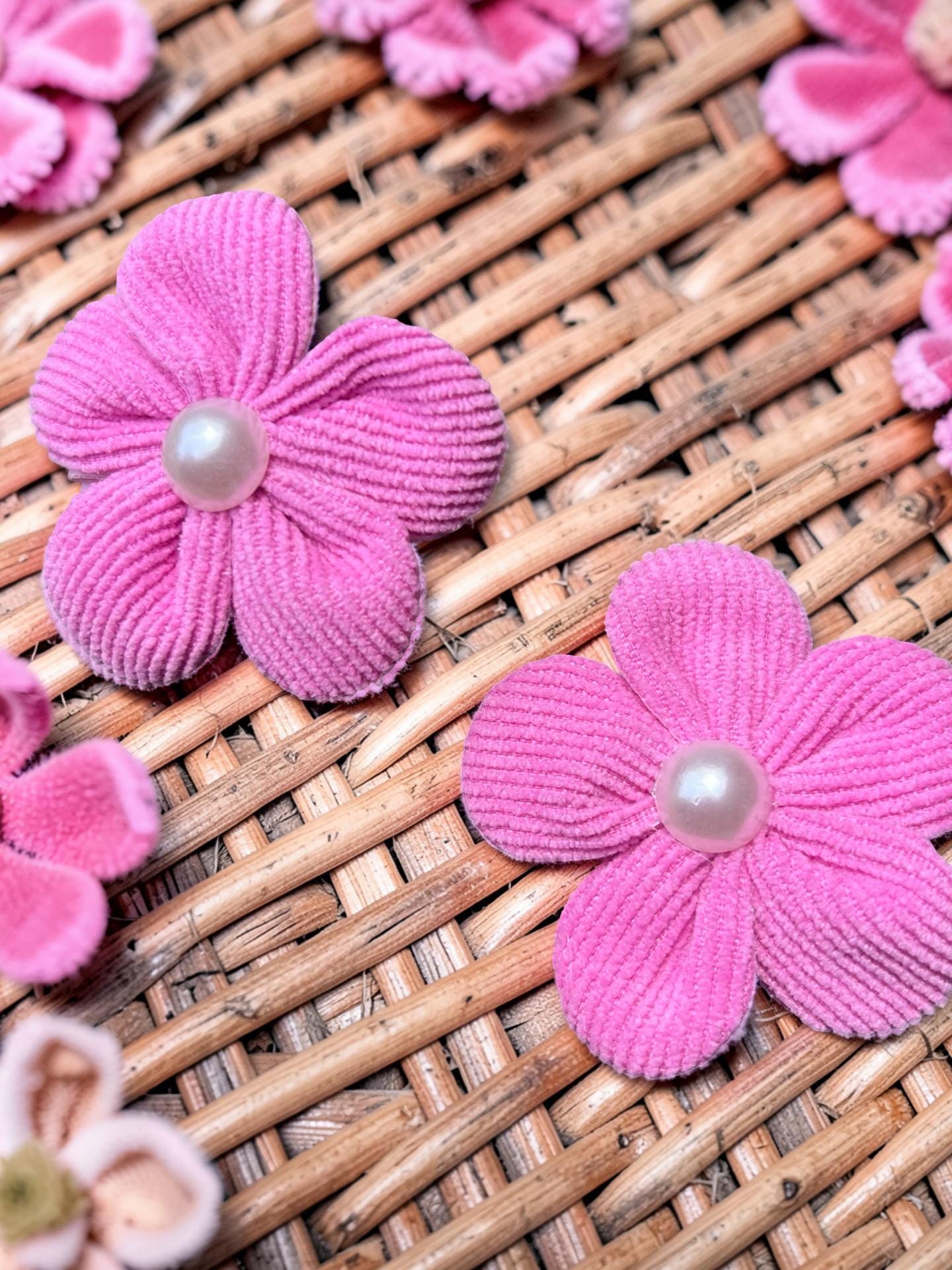 Pink Flower Pearl Kids Hair Clips - Set of 2, view 6