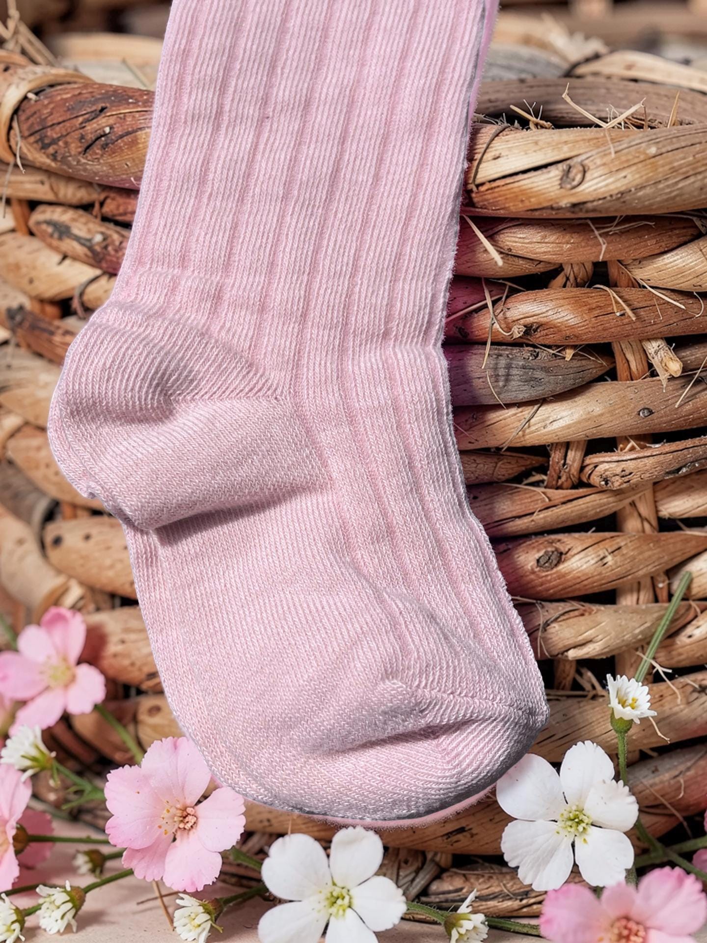 Pink Ribbed Bow Knee-High Socks For Toddlers, view 2