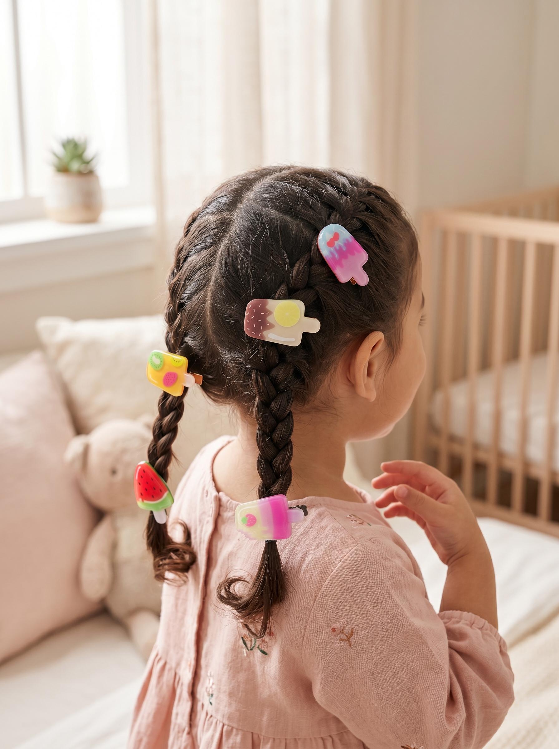 Set of 5 Fruit Popsicle Hair Clips – Summer Fun Barrettes