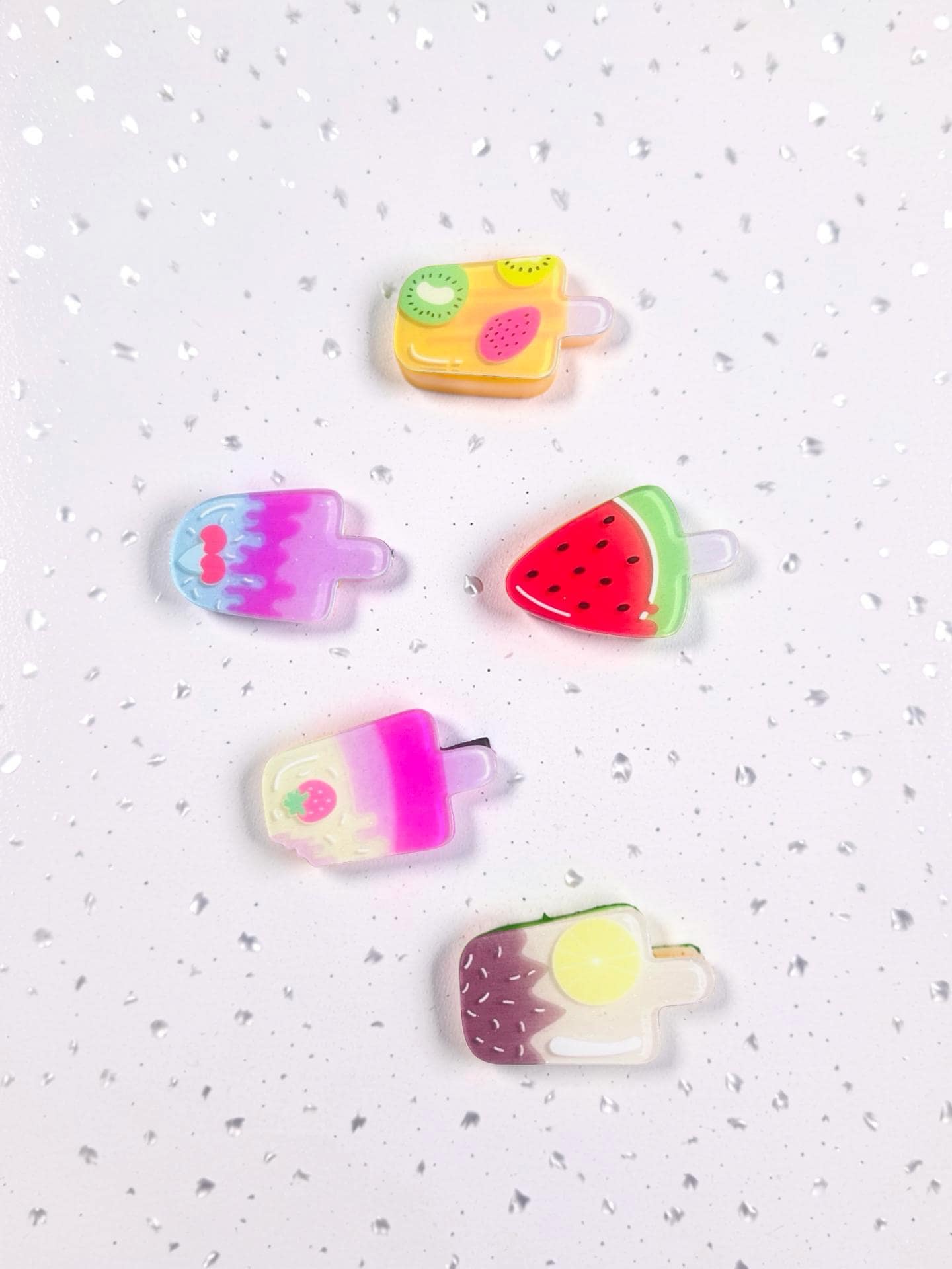 Set of 5 Fruit Popsicle Hair Clips – Summer Fun Barrettes, view 2