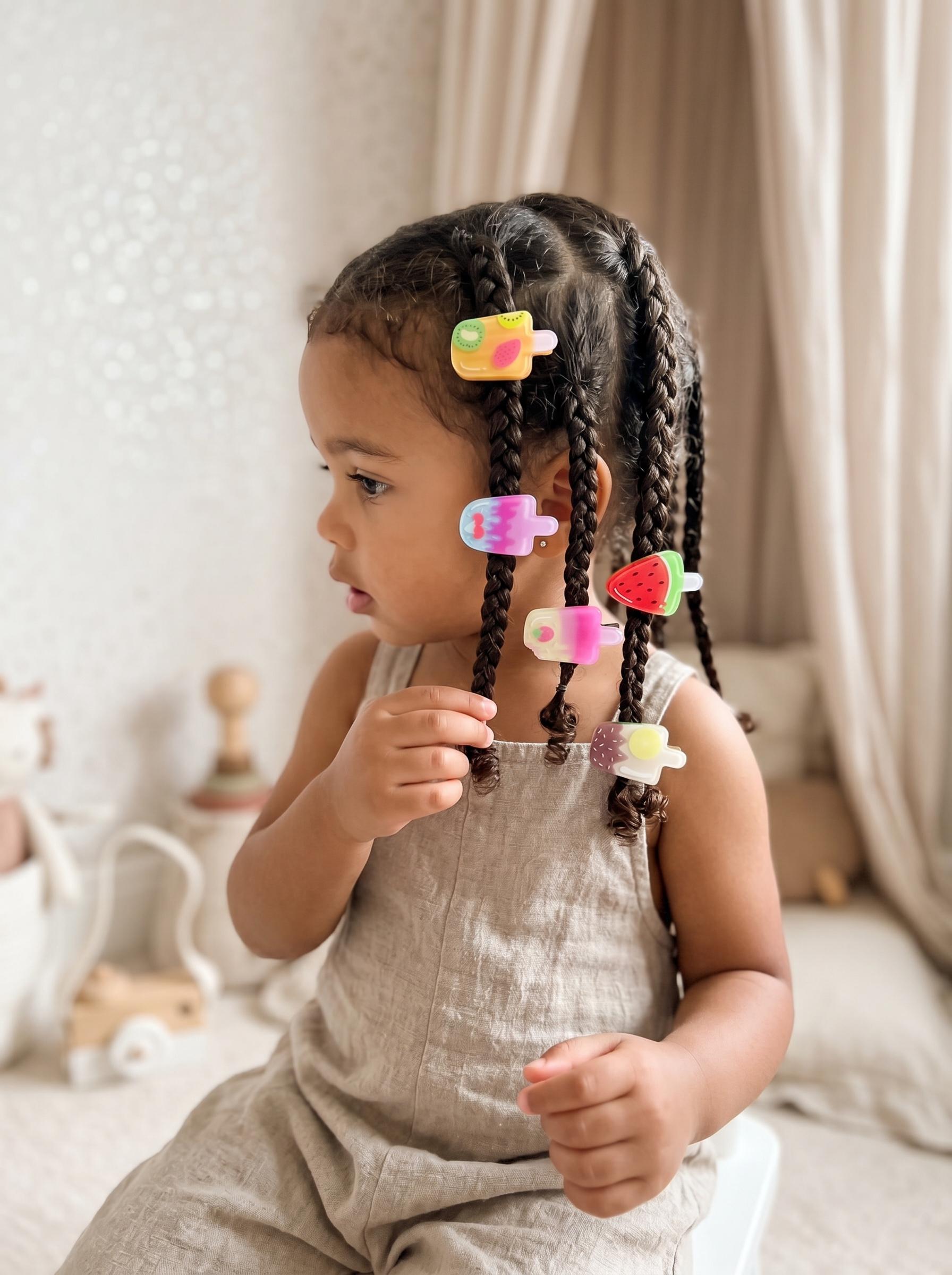 Set of 5 Fruit Popsicle Hair Clips – Summer Fun Barrettes, view 5