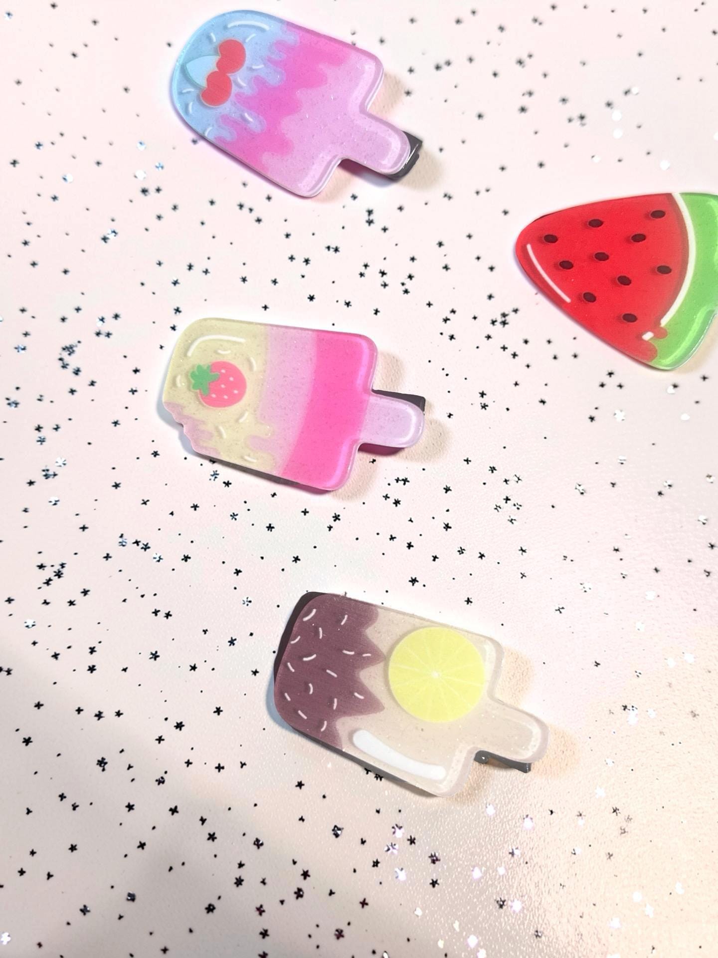 Set of 5 Fruit Popsicle Hair Clips – Summer Fun Barrettes, view 6
