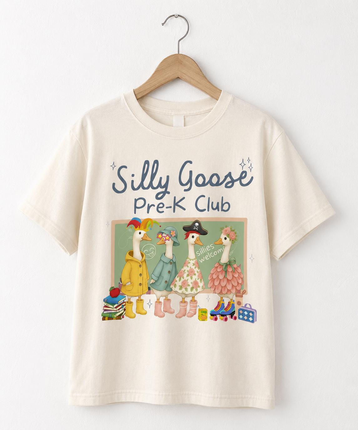 Silly Goose Pre-K Club Graphic Tee Apricot Size M Teacher Shirt, view 2