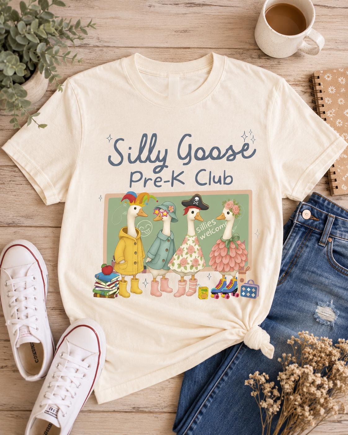 Silly Goose Pre-K Club Graphic Tee Apricot Size M Teacher Shirt, view 6